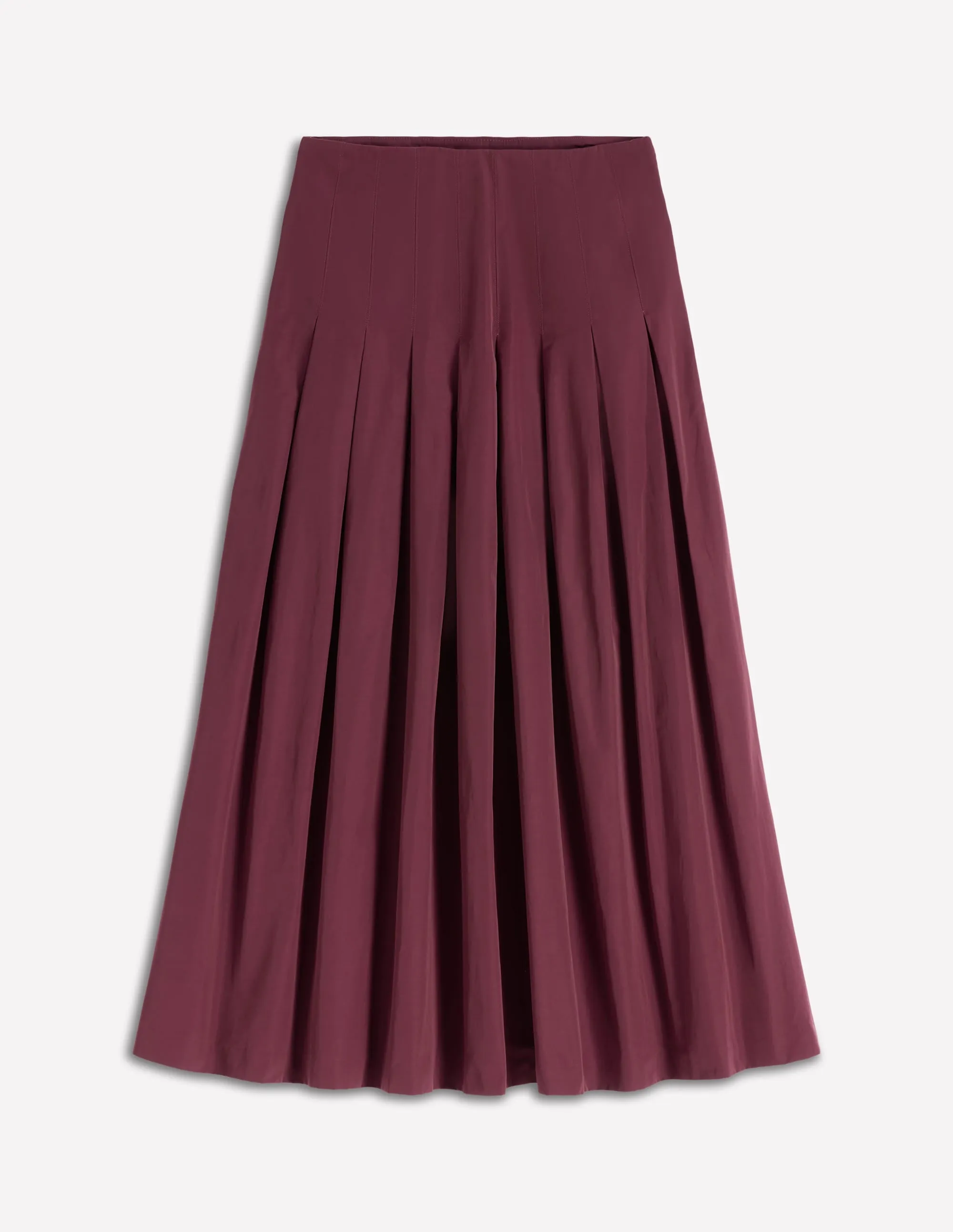 Art Gallery Visit Valentina Taffeta Midi Skirt-Deep Wisteria