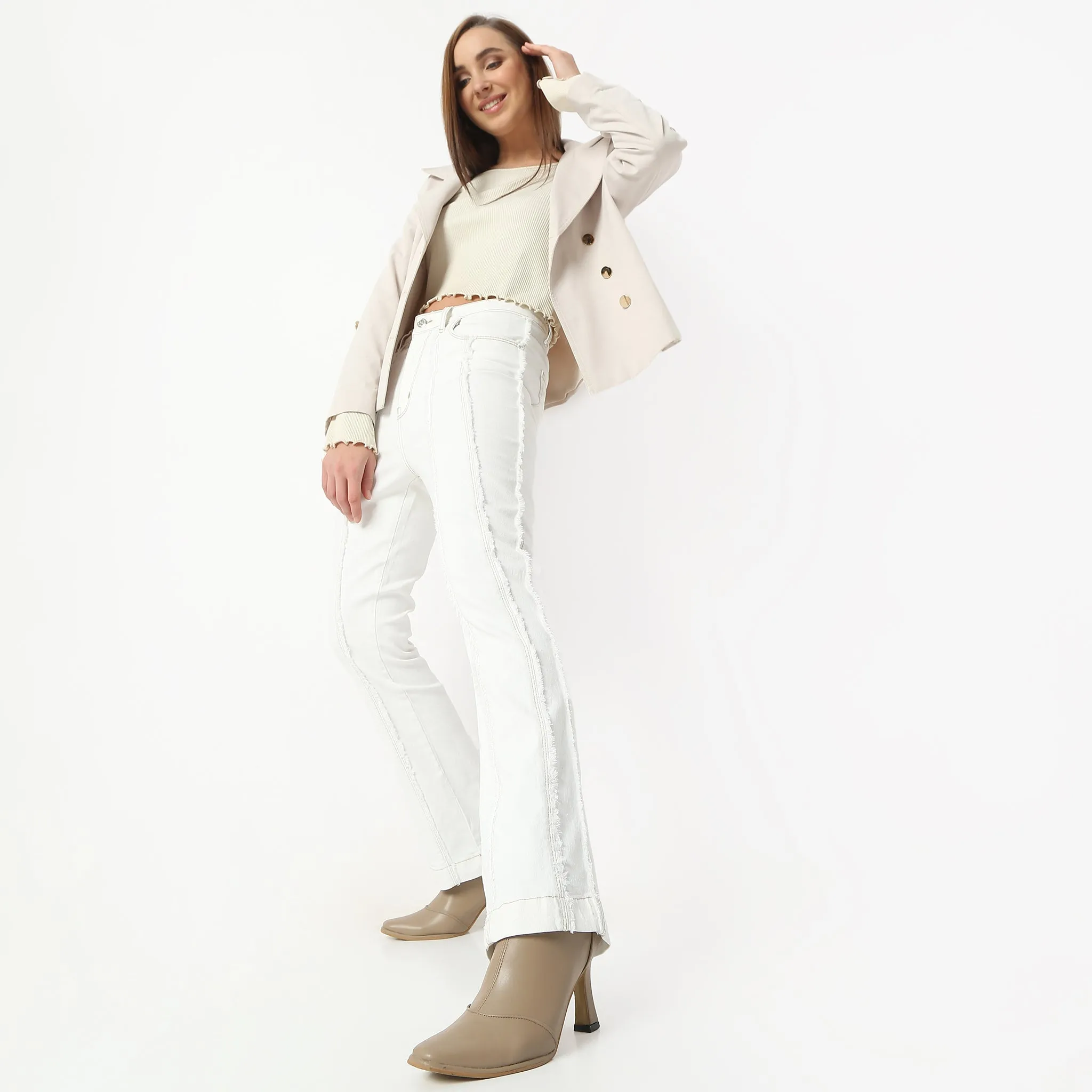 AntiBacterialTreatment Boot Cut Full Length High Rise Jeans
