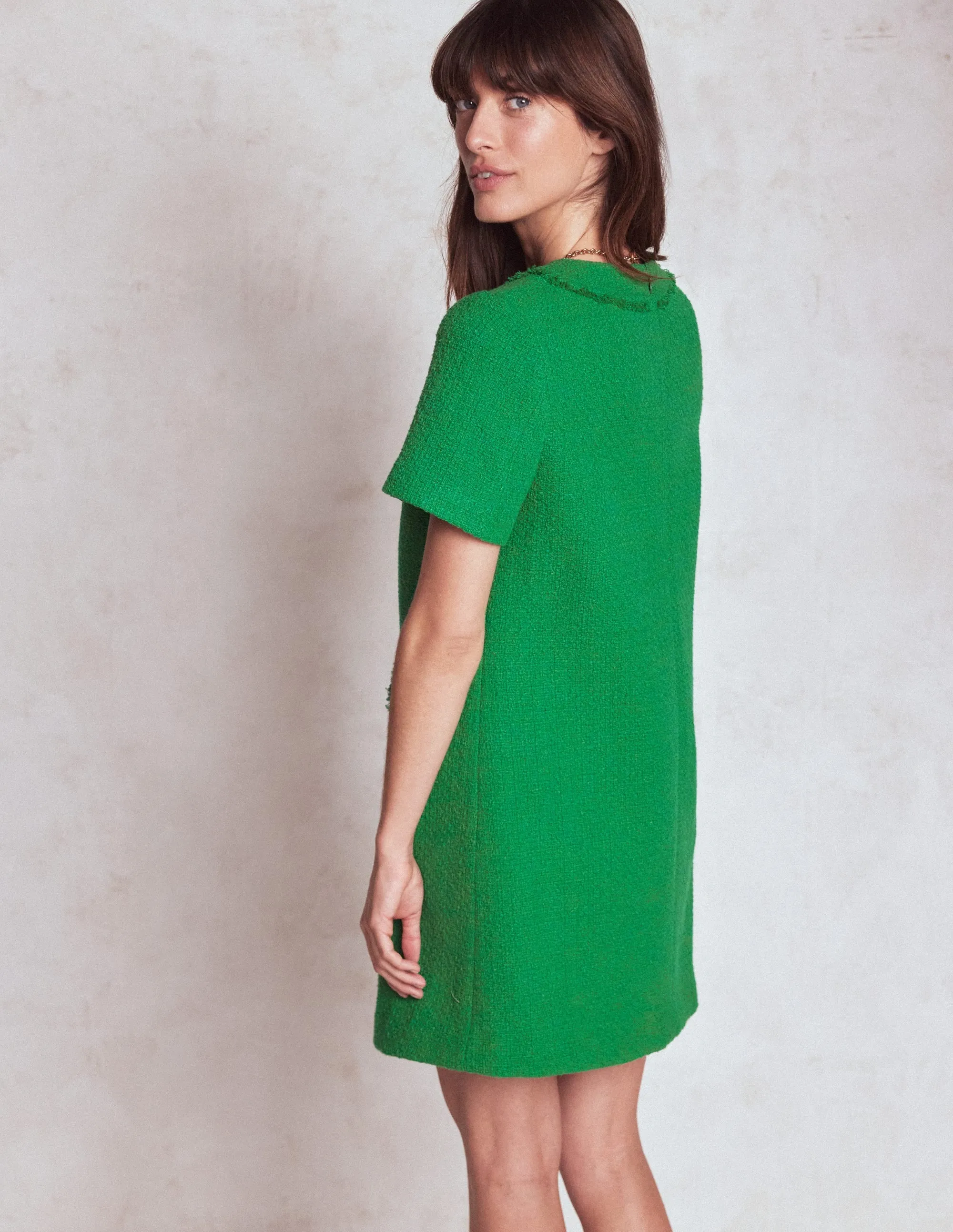 Evita Cotton Shift Dress-Rich Emerald City Babe