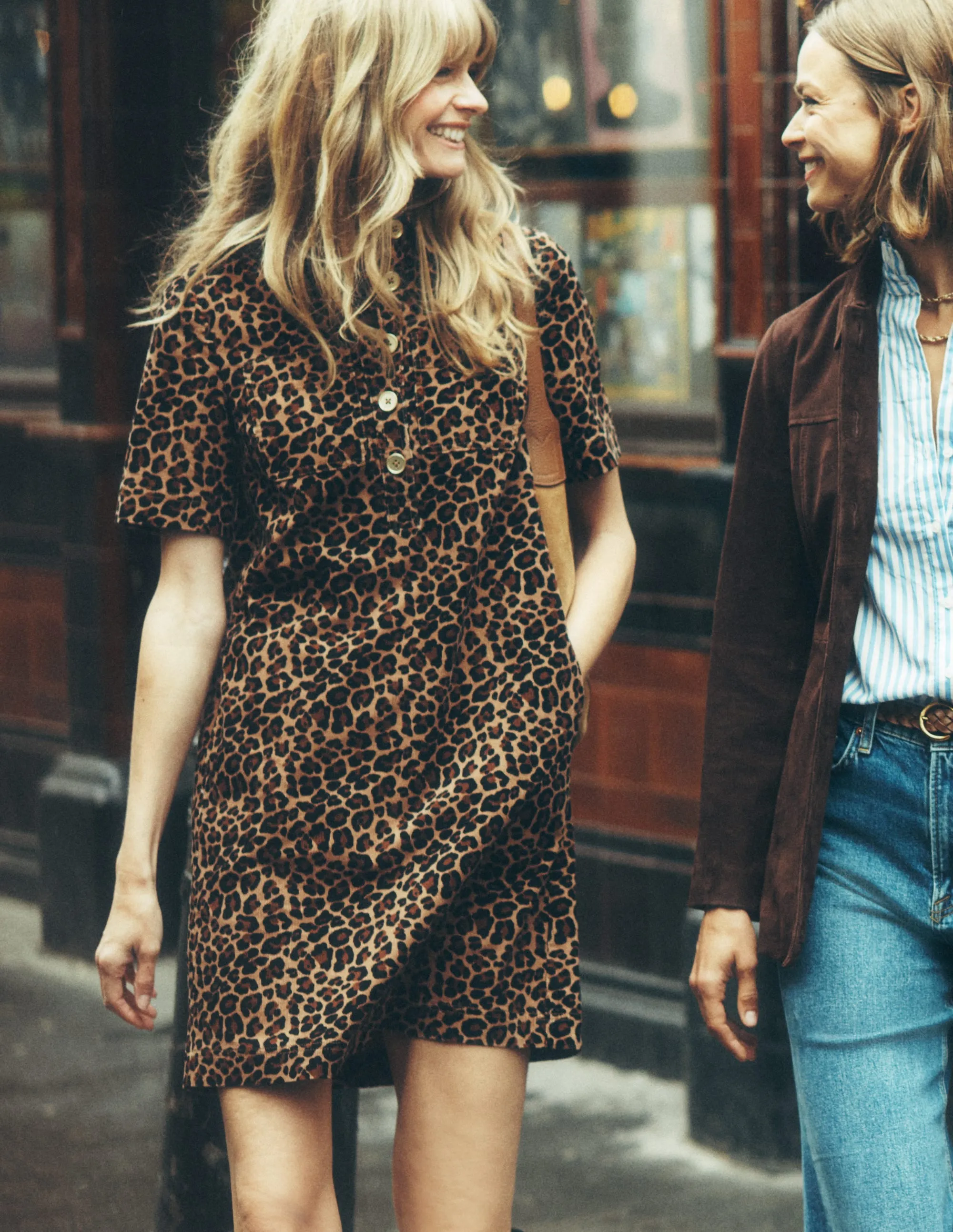 Sunset Glam Zia Cord Pocket Shirt Dress-Multi, Cheetah Pop