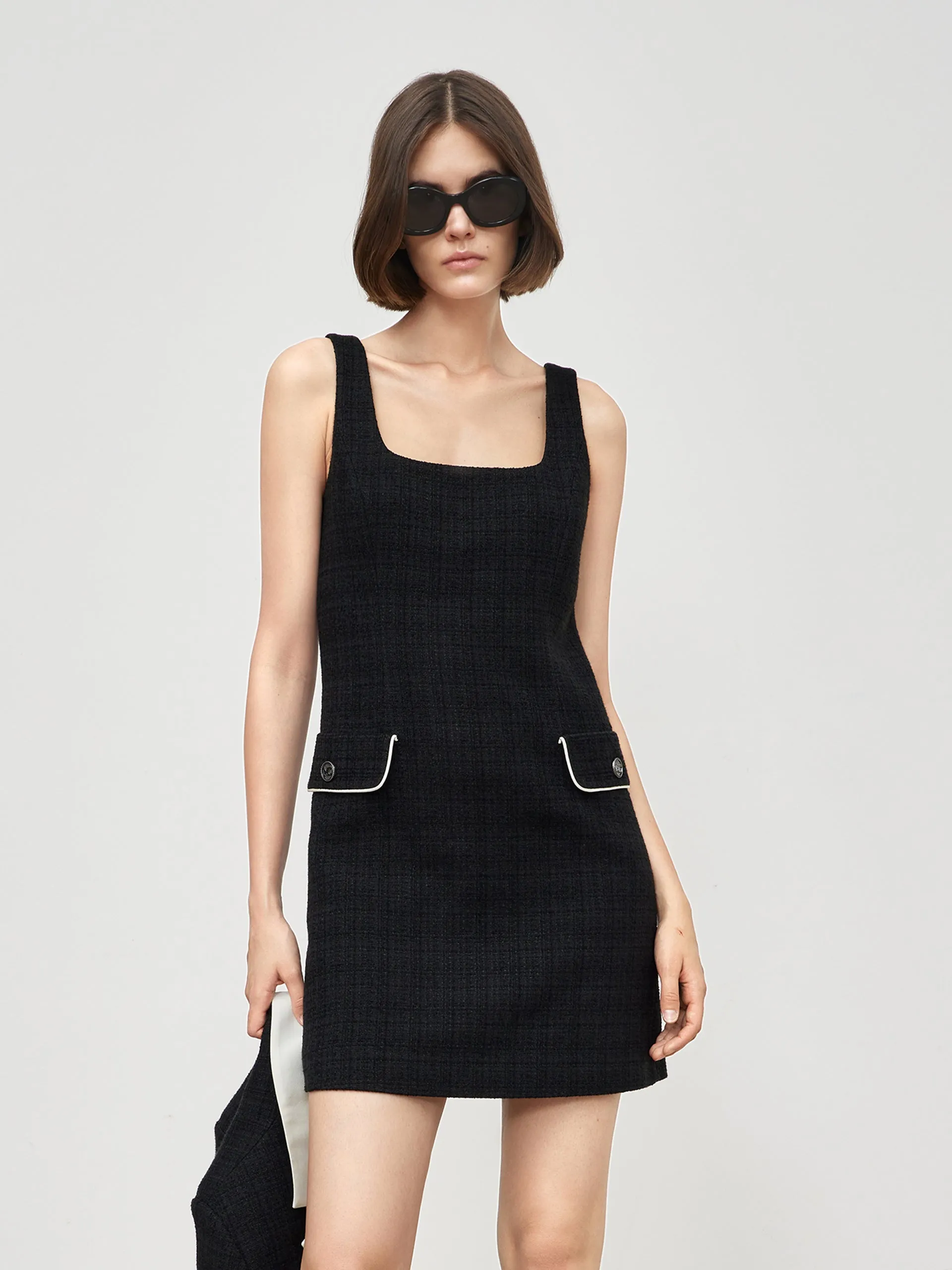 Textured Slim Fit Cami Dress Chic Outfit Daring Mode