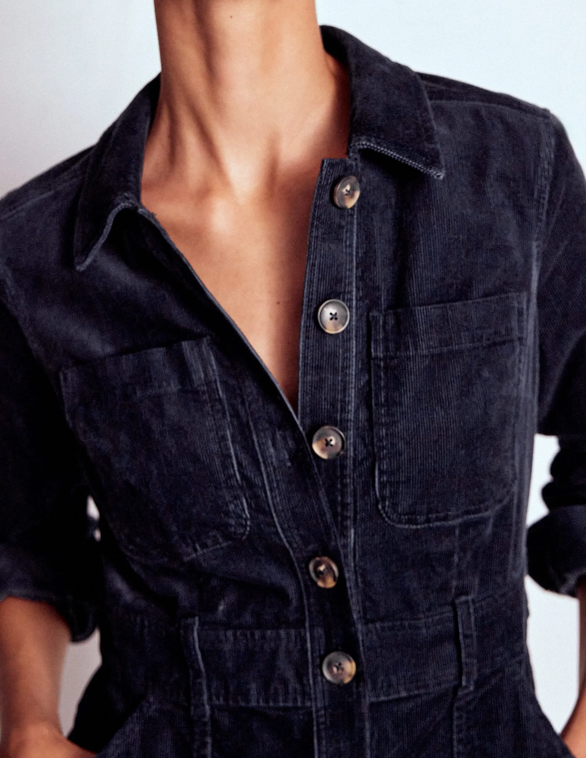 Hot Girl Amanda Cord Short Dress-Navy