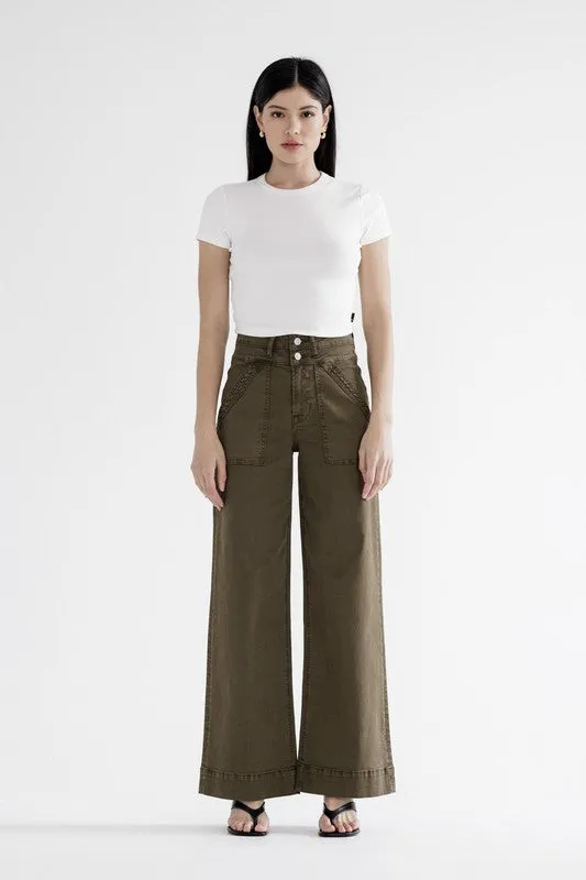 MICA Fern Green Super High Wide Leg Jean Trend Vibe Nordic Light