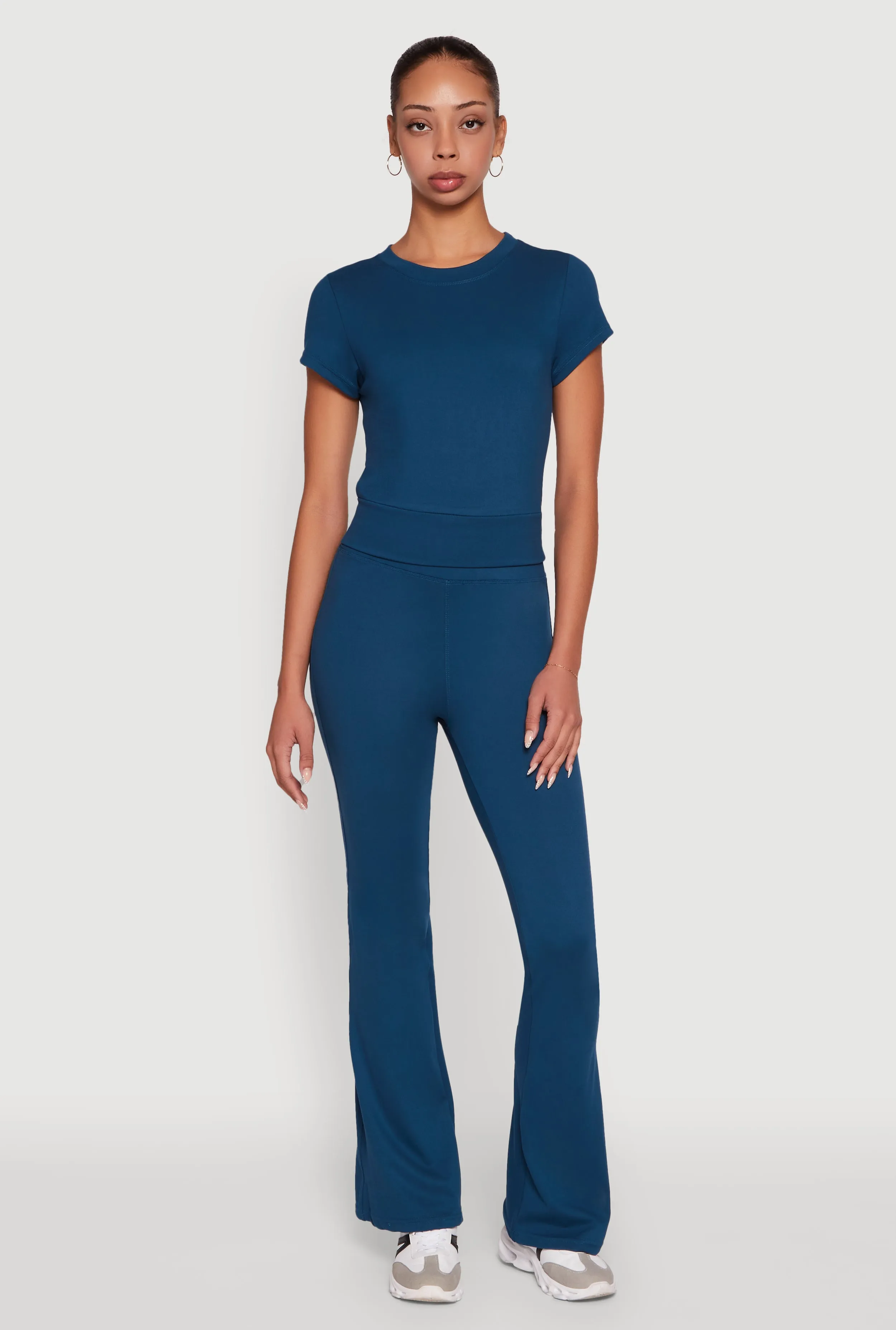 Solid Short Sleeve Active Top Fashionable Layer