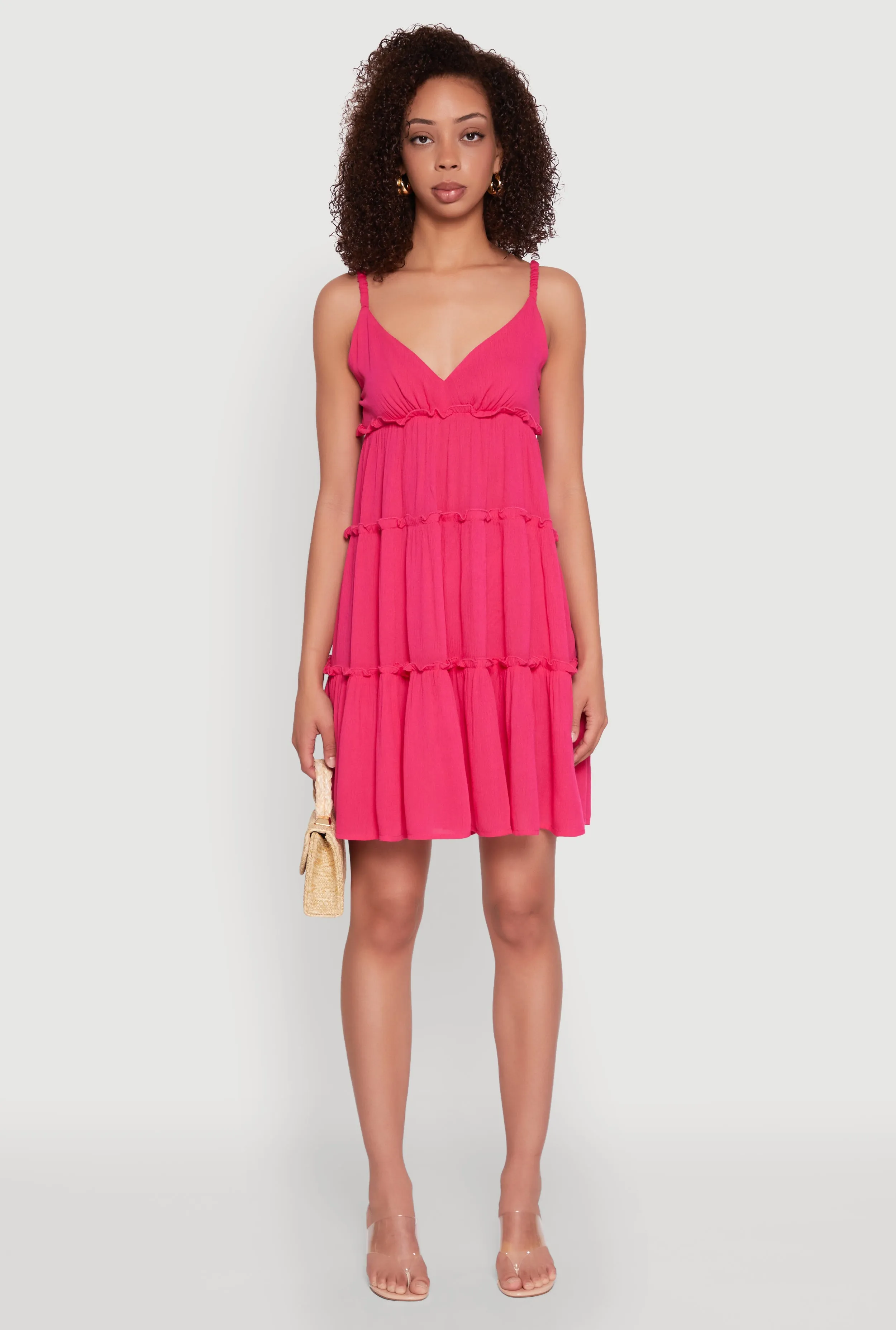 Gauze Knit Cami Tiered Dress Relaxed Vibe