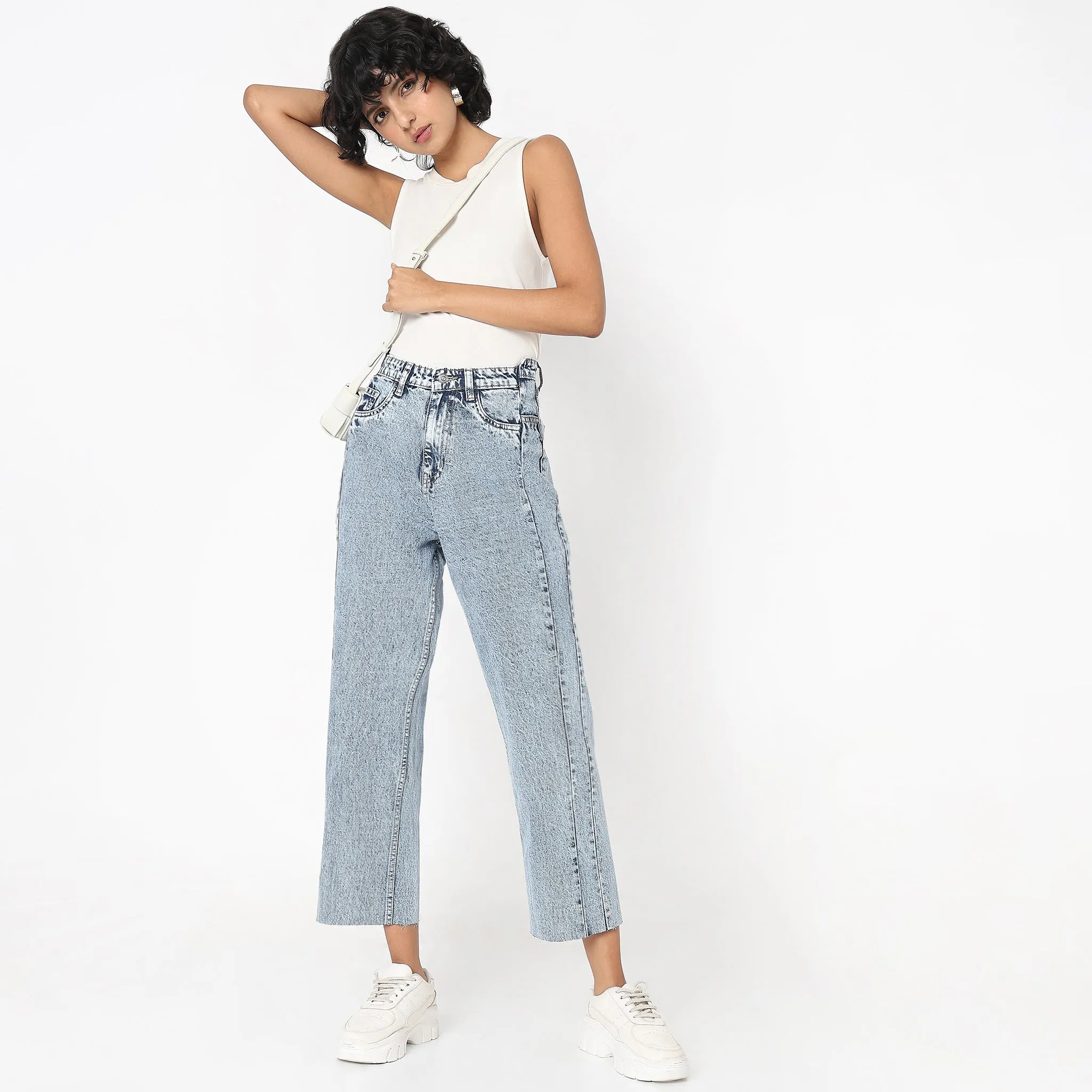 Vision Fit Straight Fit Solid High Rise Jeans