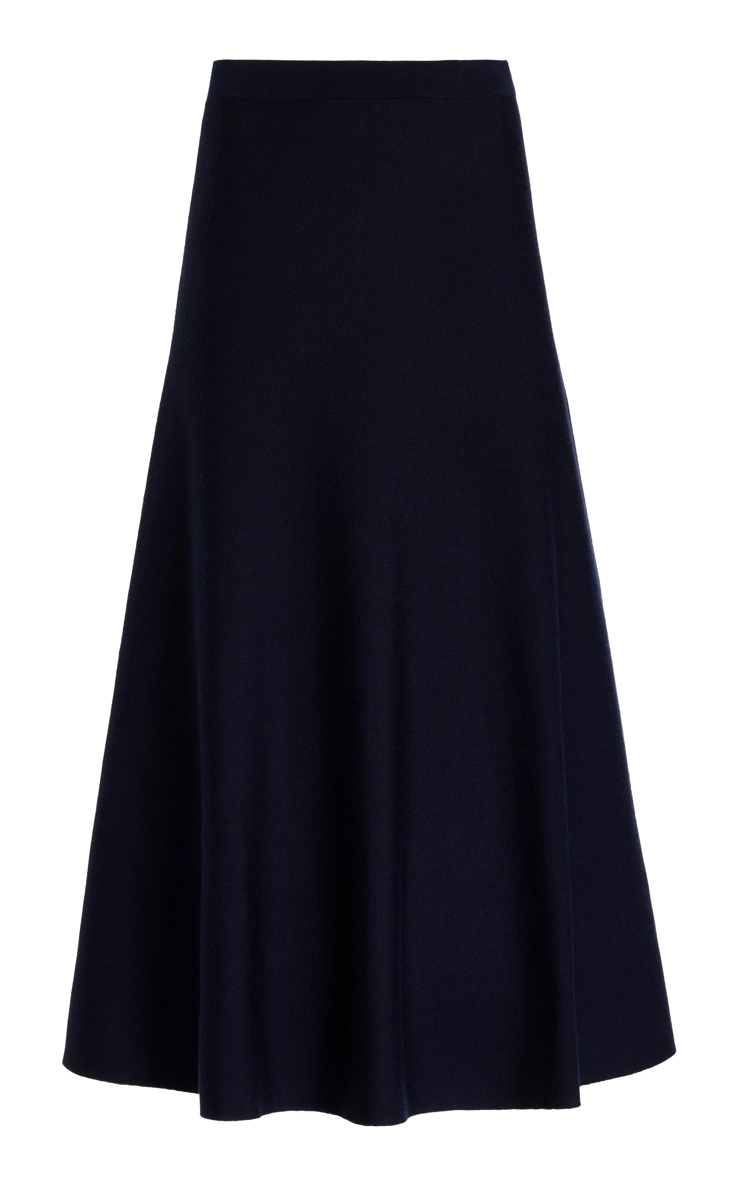 Freddie Knit Midi Skirt in Dark Navy Merino Wool Cashmere Saga Fit Noble Grace