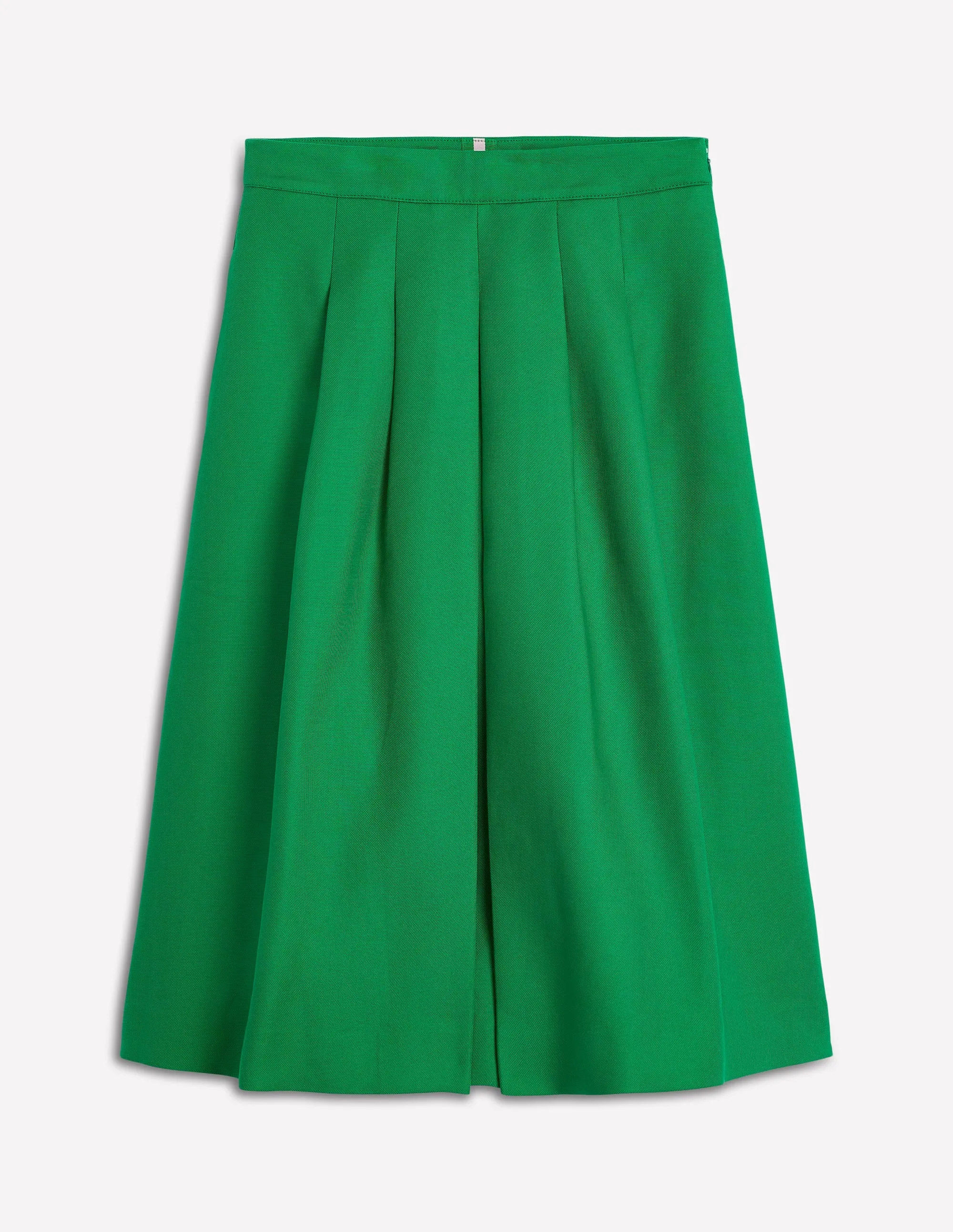 Fresh Detail Outfit Moodboard Pleat Detail Midi Skirt-Rich Emerald