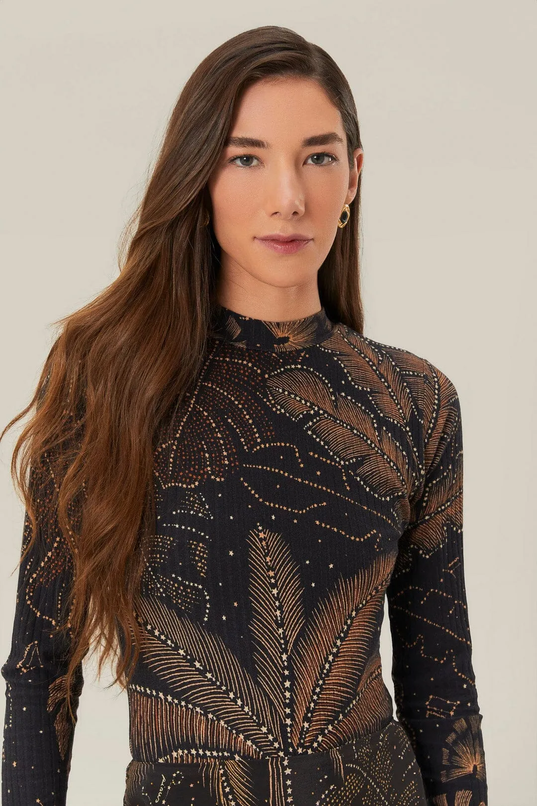 Black Golden Foliage Bodysuit Sporty Elegant Dinner Kids