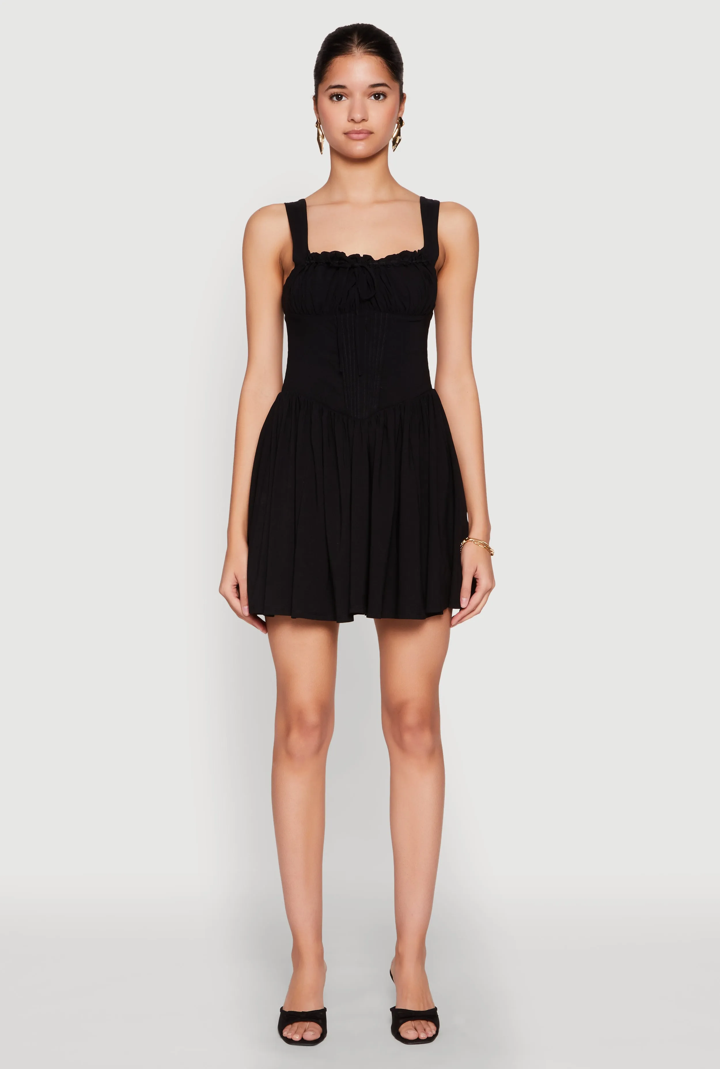 Coquette Feel Pleated Corset Mini Dress