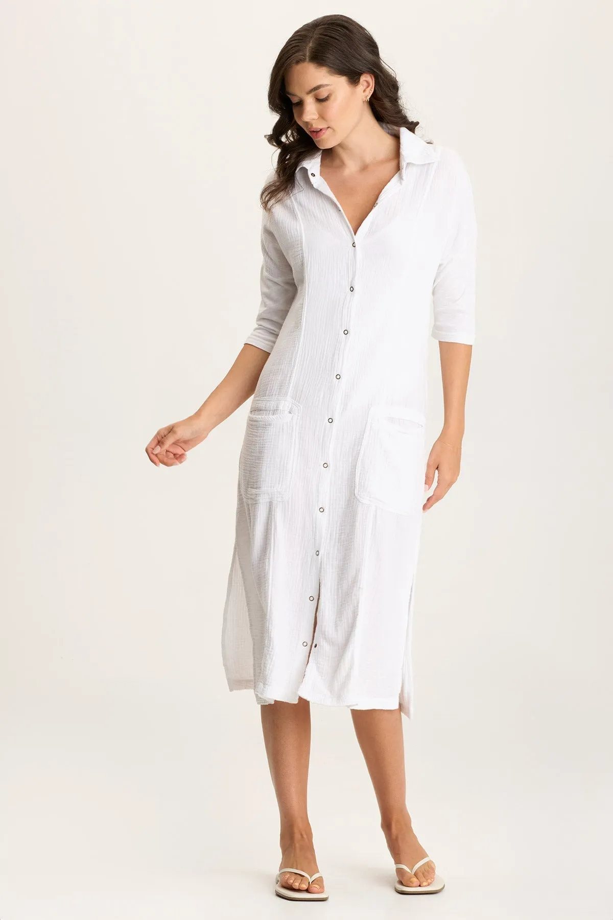 Stage Soul CoolingChannelFabric Hogue Gauze Duster Dress with Snap Front