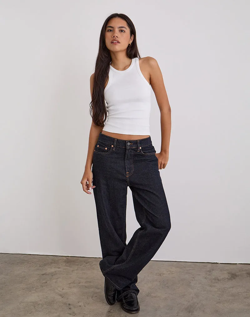 Low Slung Slim Parallel Jeans in Indigo QuickReleaseClosures