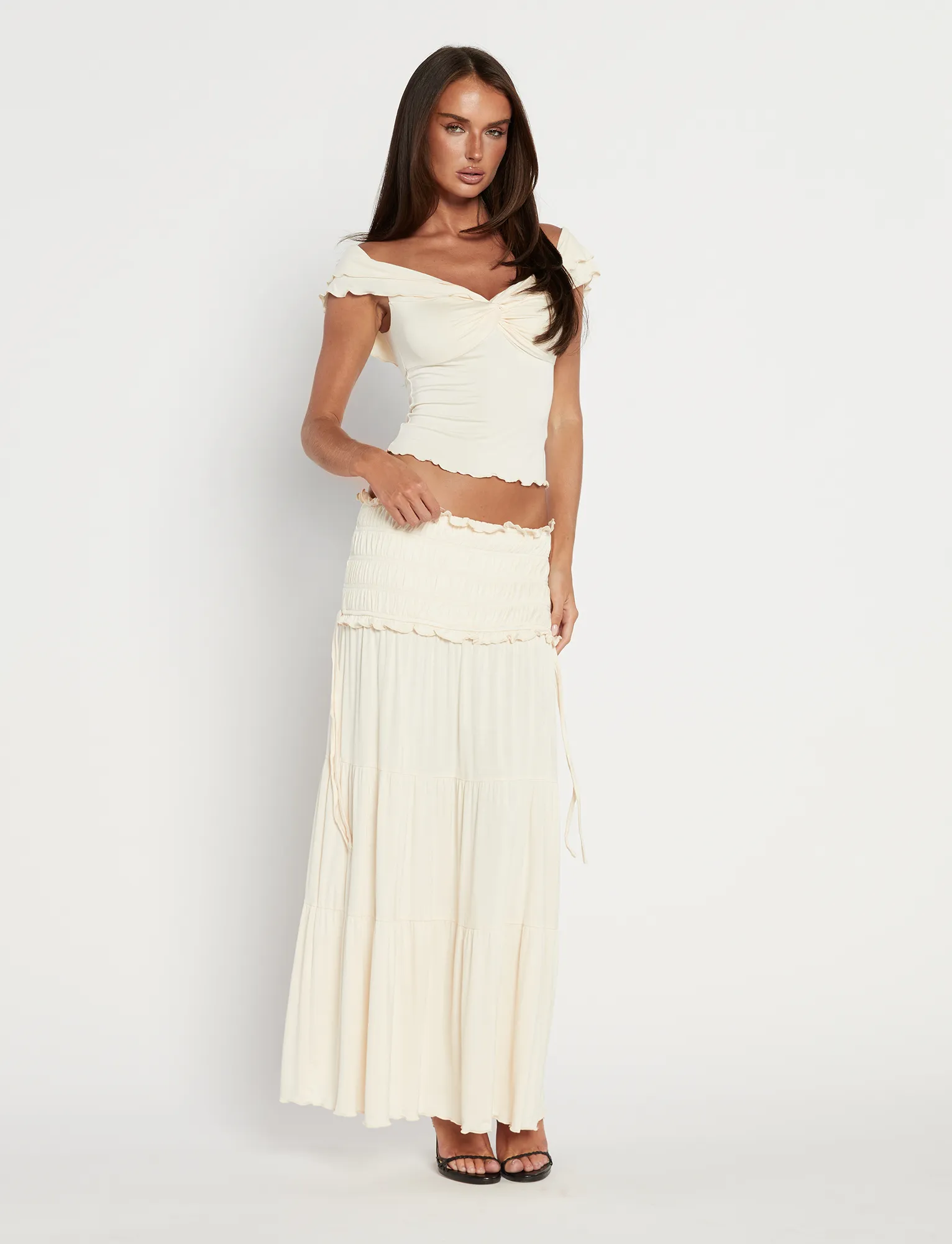 DENALI MAXI SKIRT - NEUTRAL : BONE Low Rise