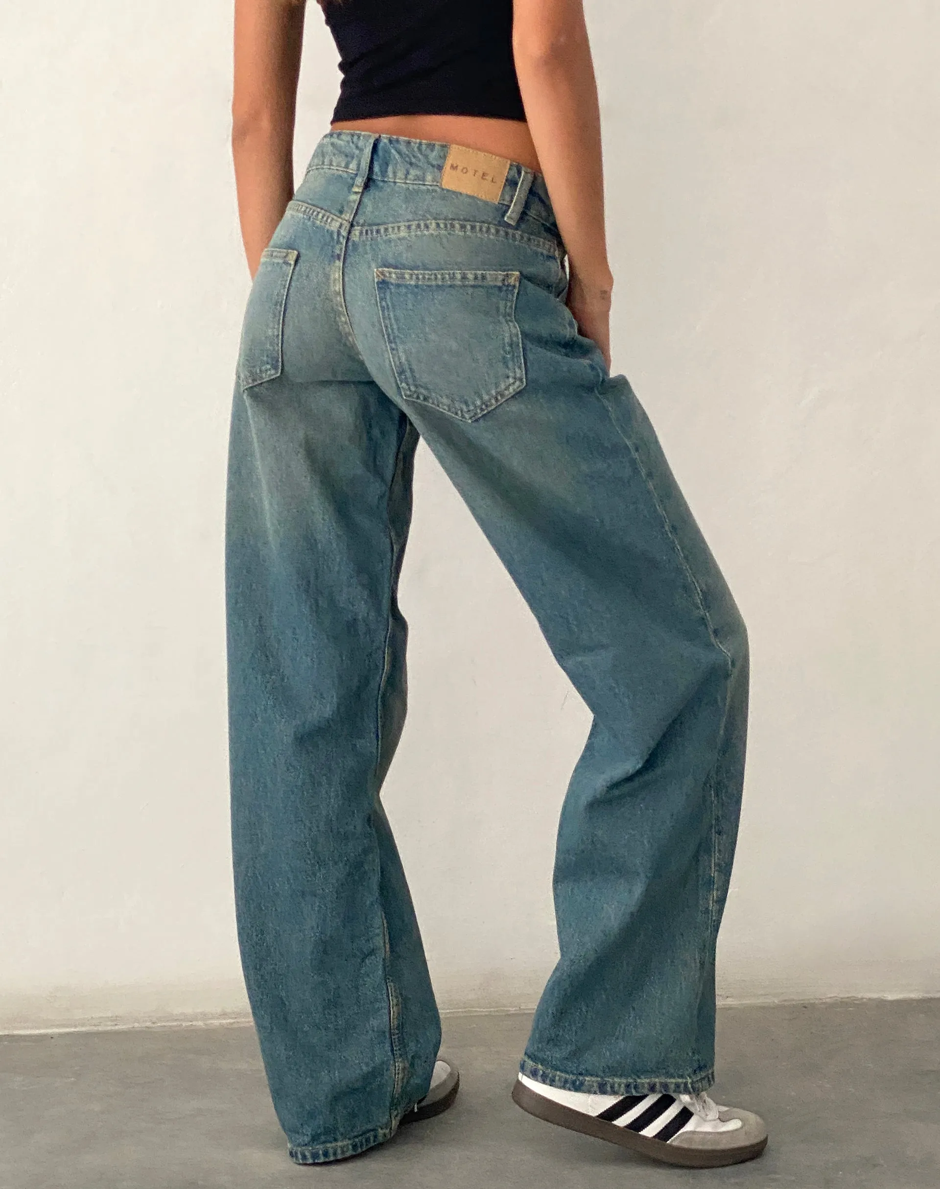 Low Rise Parallel Jeans in Vintage Blue Green Bold Core
