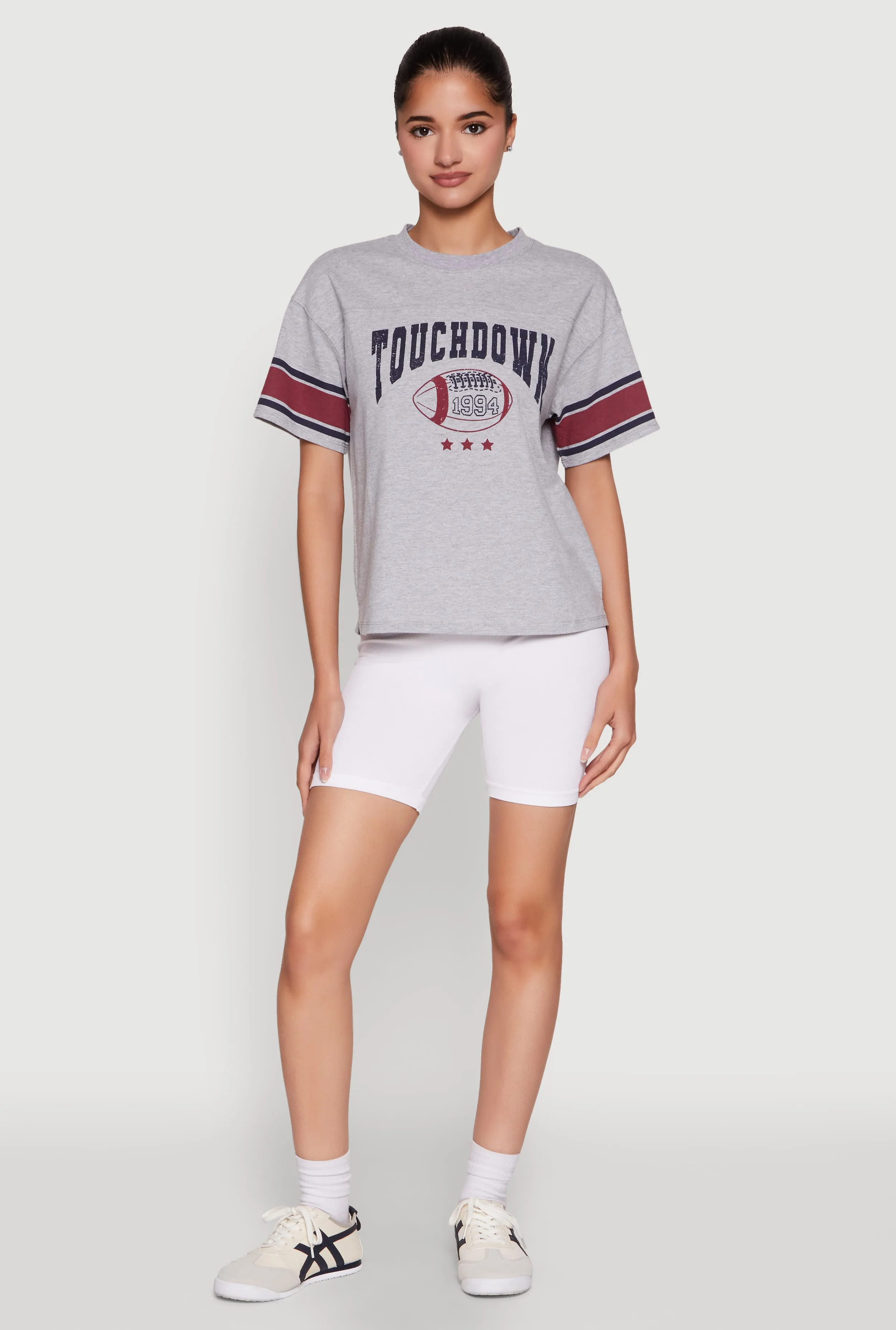 Almost Famous Graphic Varsity T Shirt TexturedWeavePattern