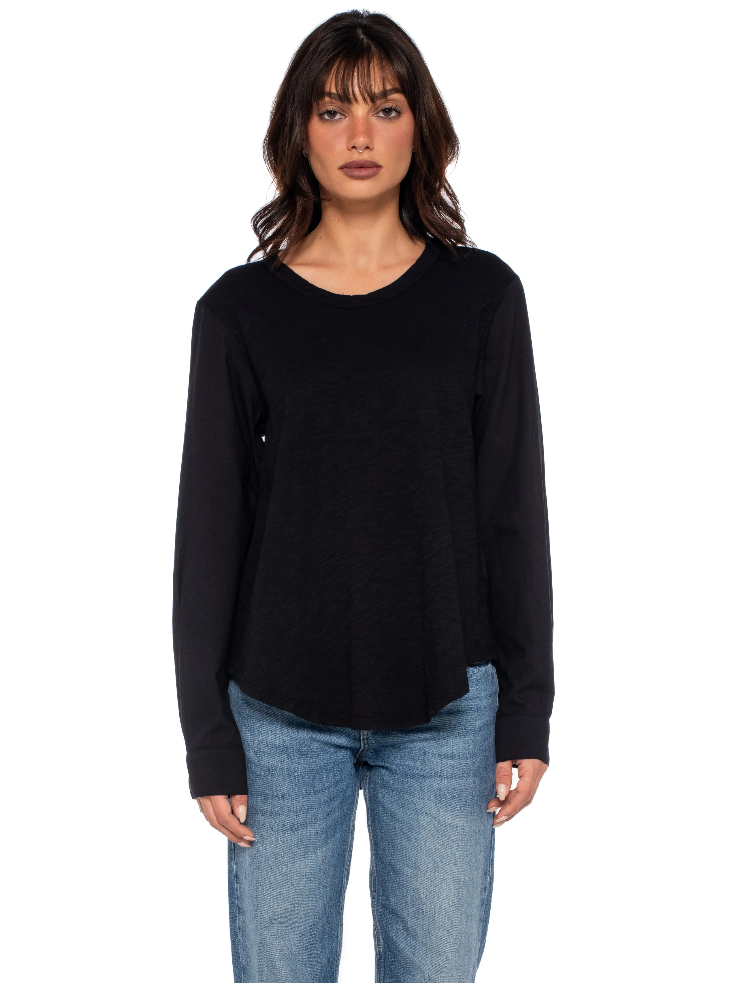 AllDayComfort Crew Shirttail-Poplin Shirt Sleeves