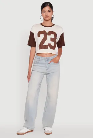 23 Graphic Cropped Football T-Shirt Essential Top