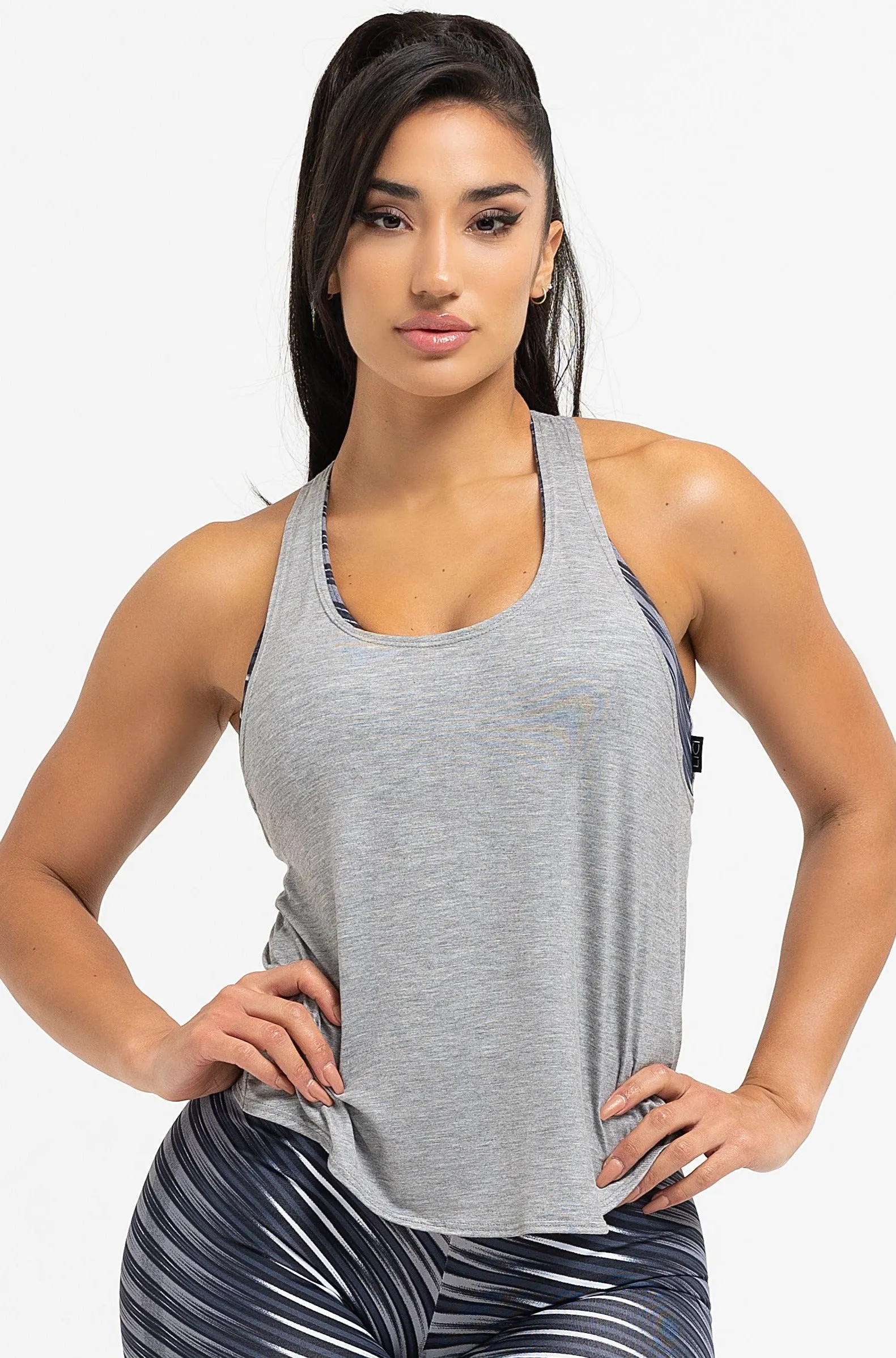 Grey Petal Back Tank Top Cool Frame