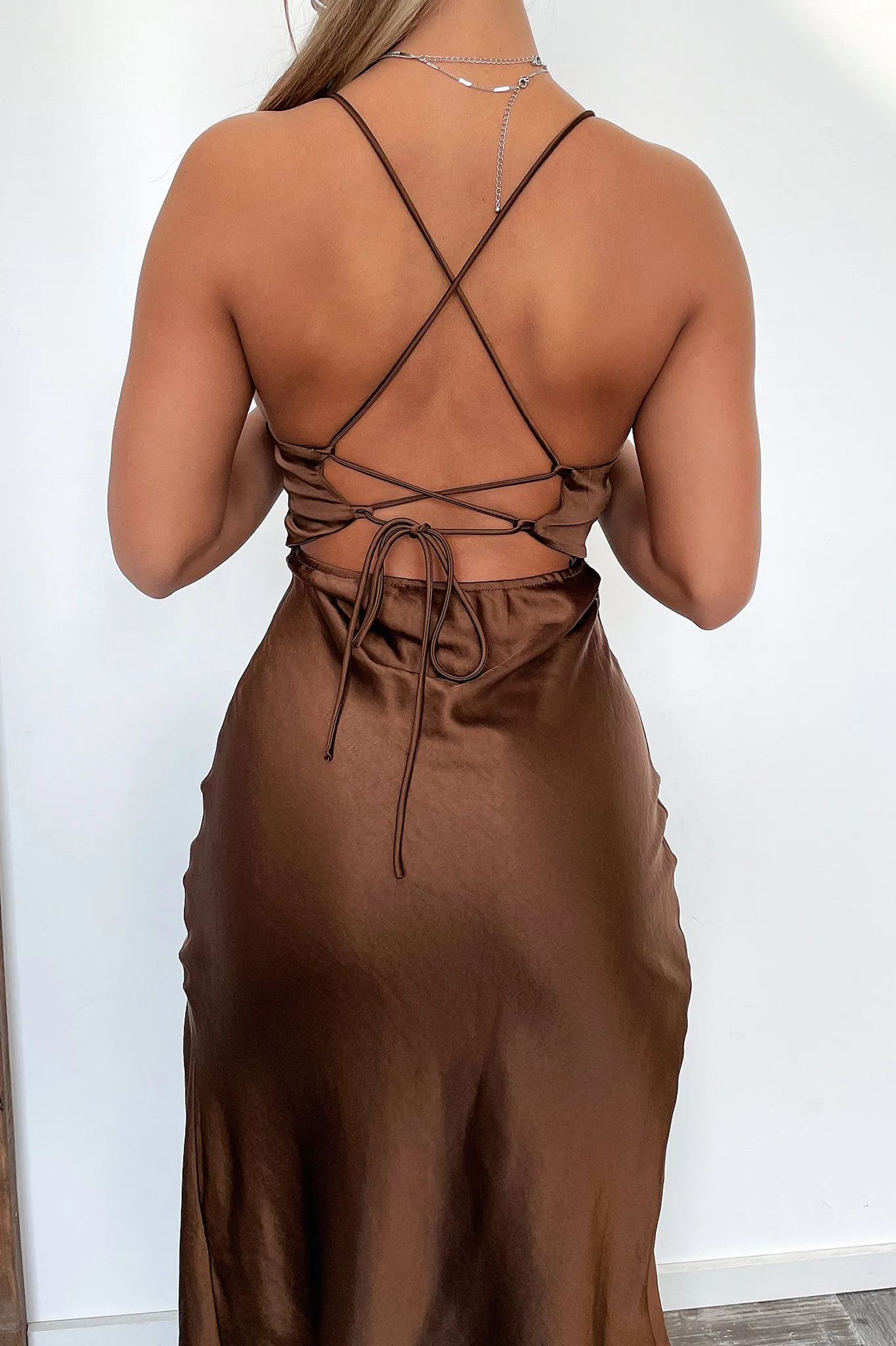 Light and breathable daywear Zafari Midi Dress - Brown