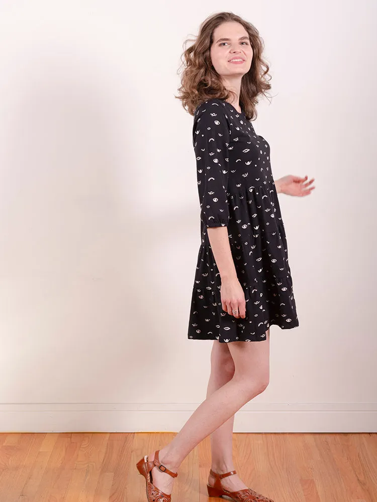 Bellini Long Sleeve Dress - Onyx Eyes quick dry