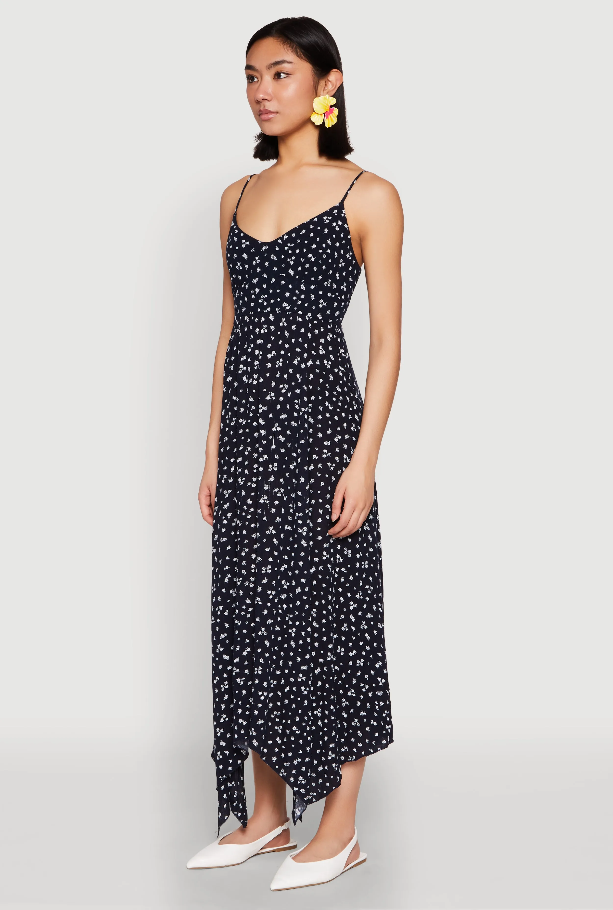 Floral Print Slit Hem Maxi Dress Candle Glow