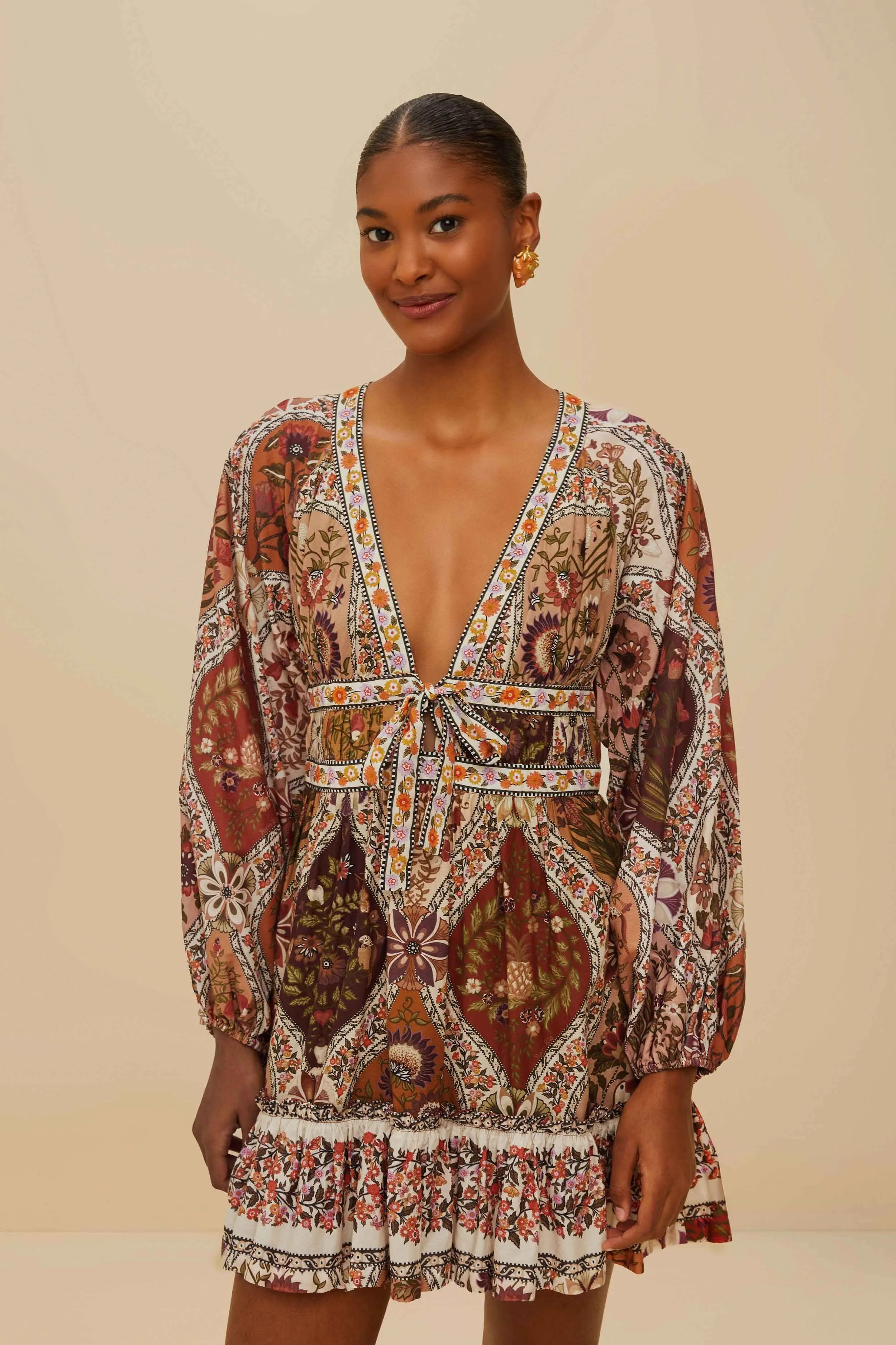 Fresh Vibe Relaxed Fashion Multicolor Romantic Nature Mini Dress