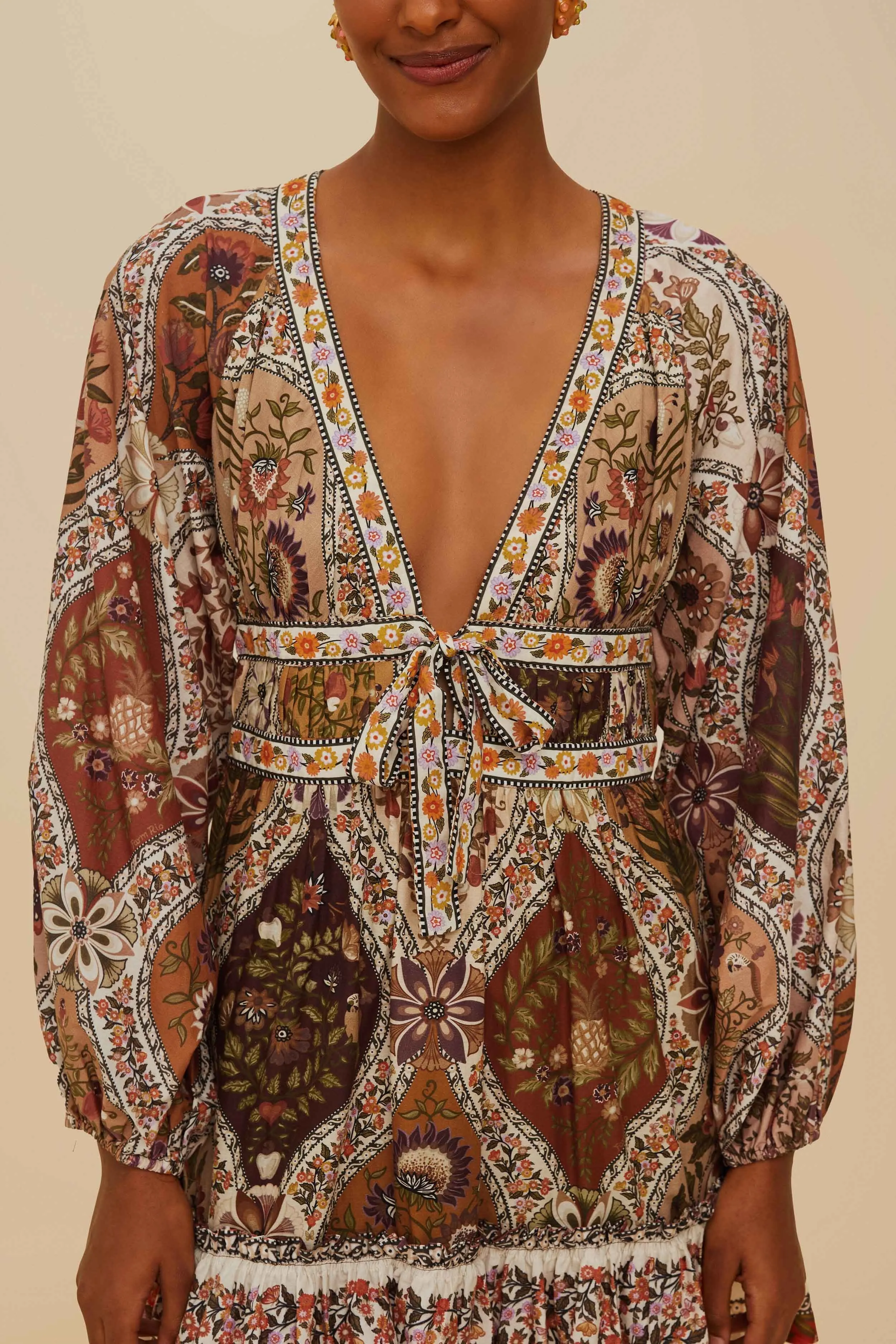 Shine Bold Multicolor Romantic Nature Mini Dress