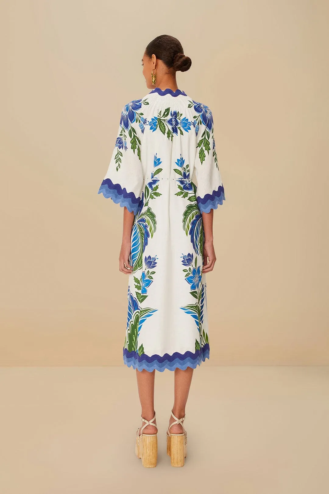 Rain Path Comfortable formal midi Off-White Tropicance Tunic LENZING? ECOVERO? Euroflax? Midi Dress