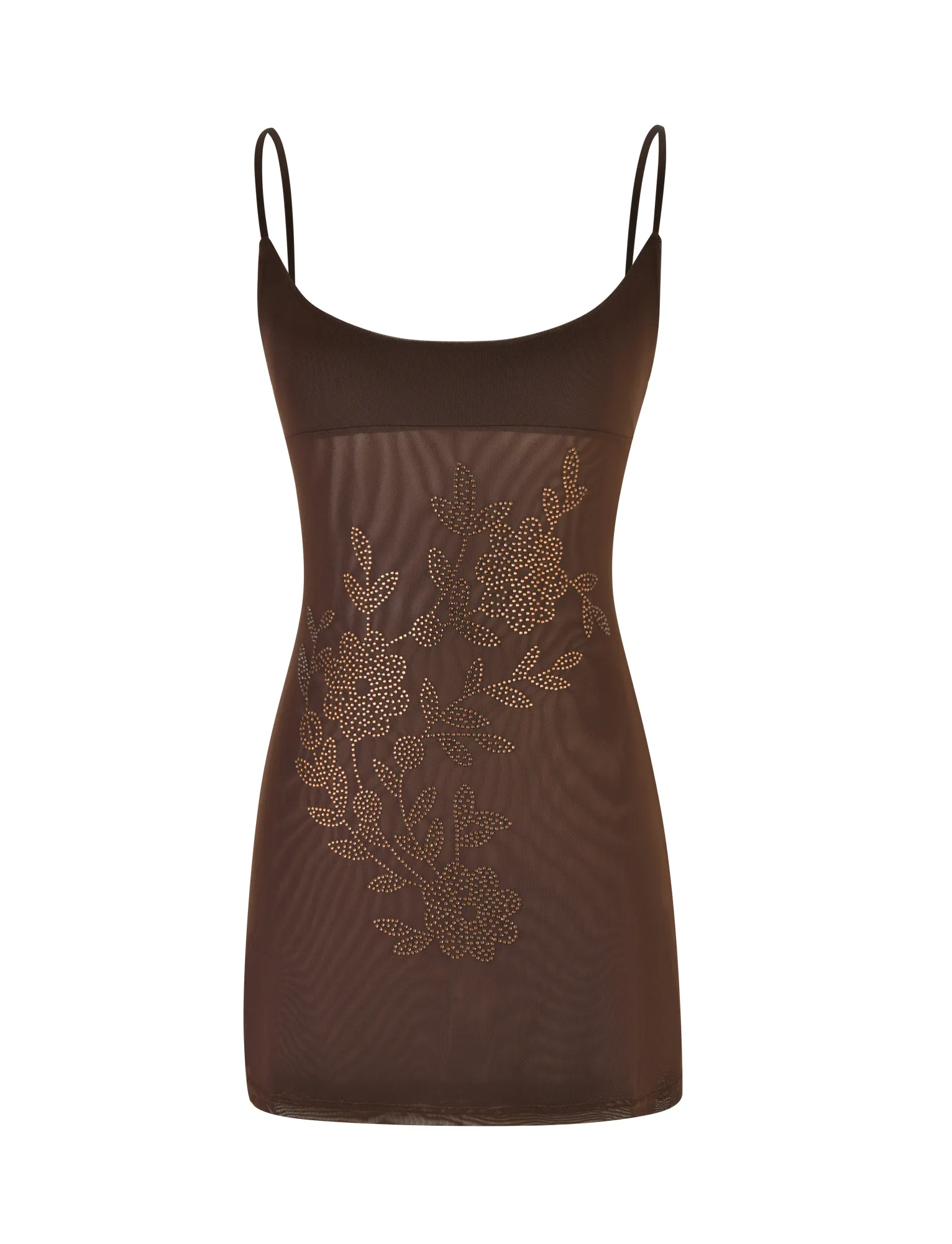 Effortless evening attire Comfortable date night mini OCTAVIA MINI DRESS - BROWN : CHOCOLATE