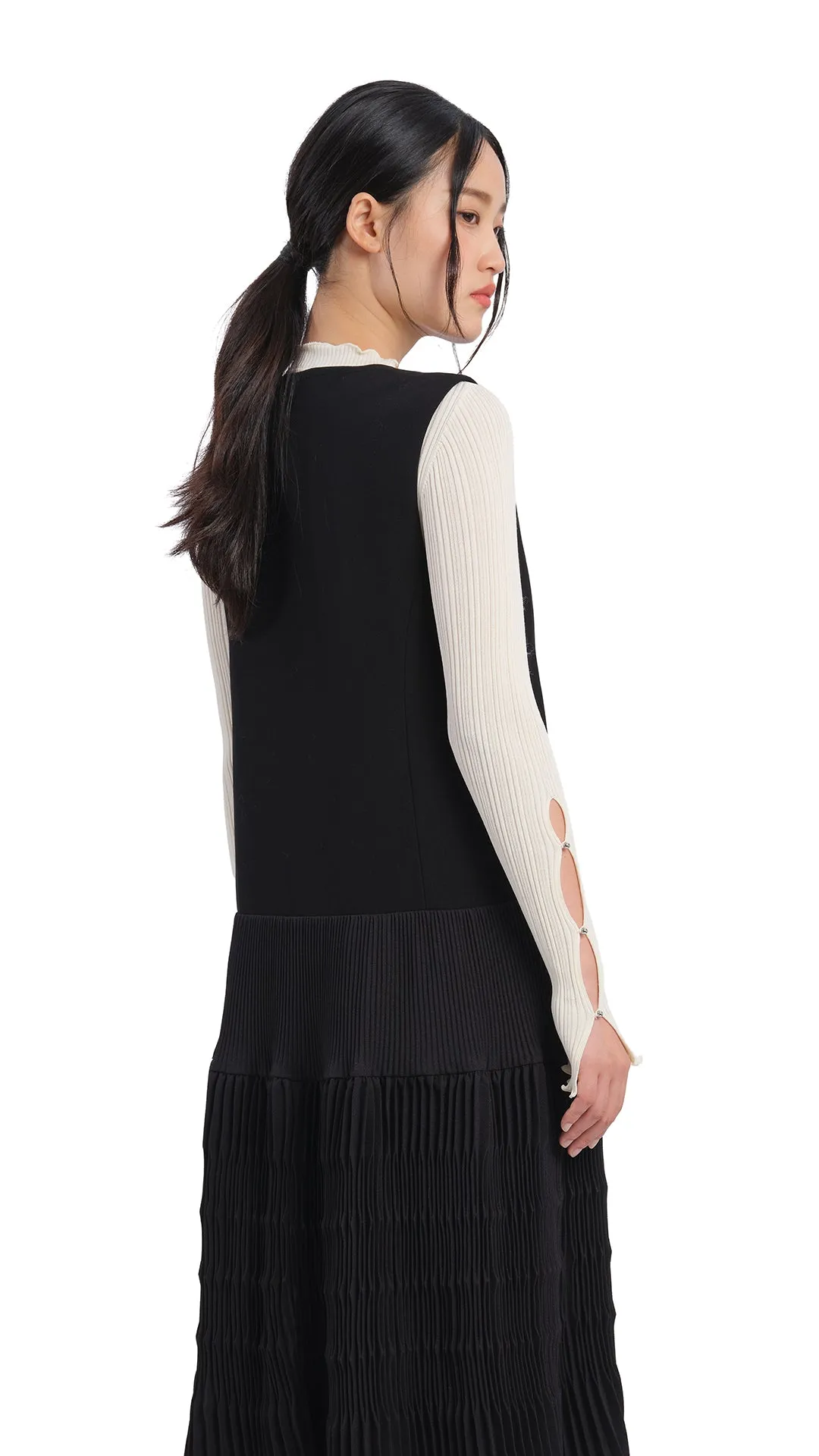 Olive Pleated Dress Ocean Fit AI Core