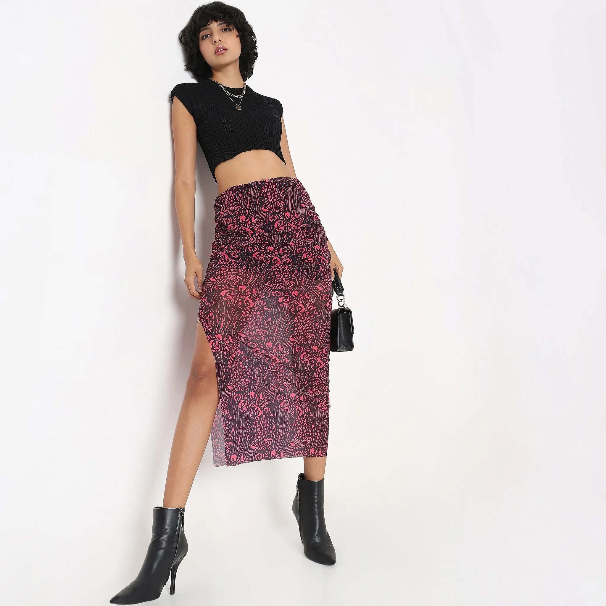 ZeroChafeSeams Cozy Wrap Slim Fit Printed High Rise Skirt