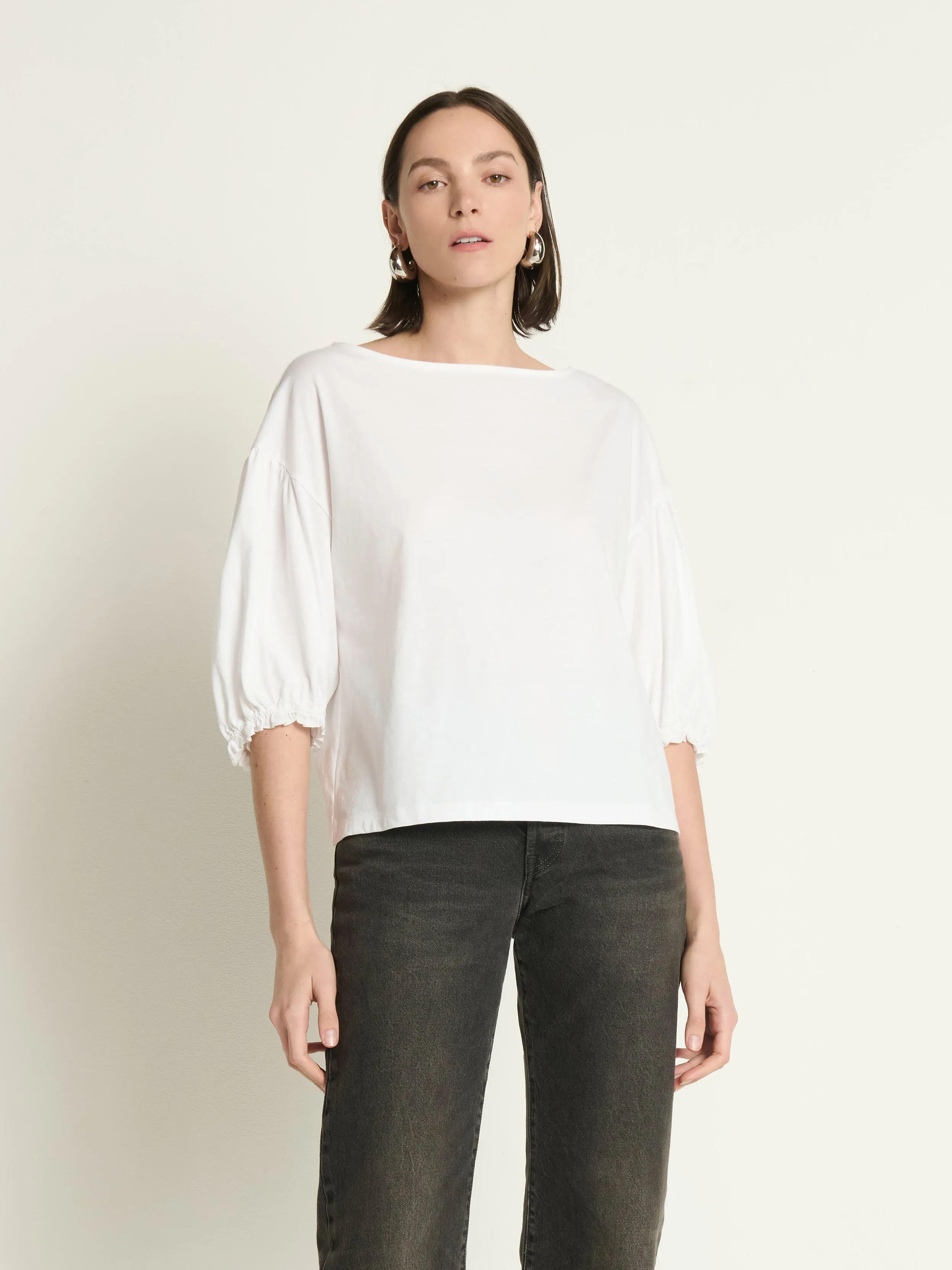 Sandra Boatneck Top Vacation Mood Adjustable Waistband