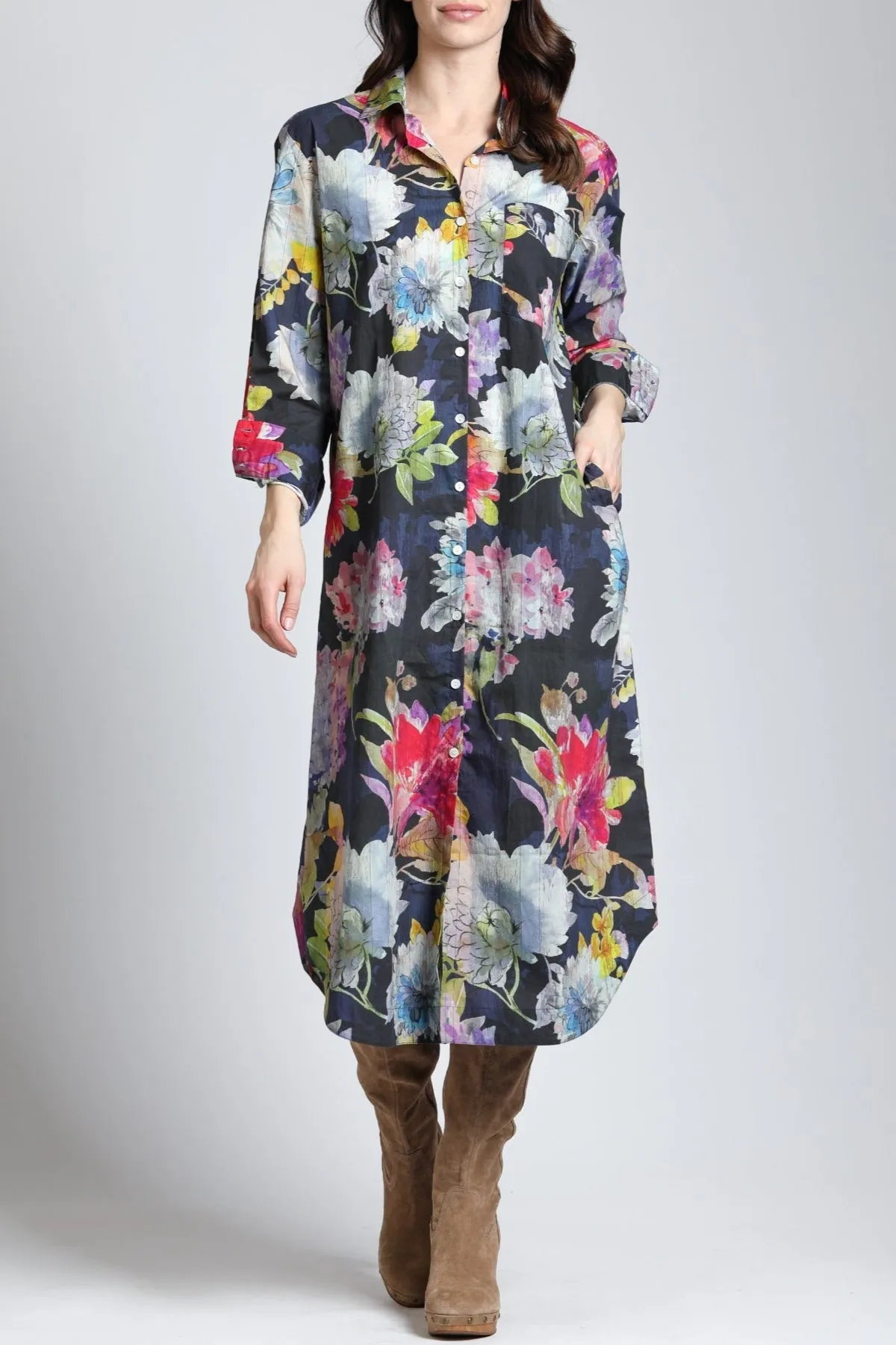 SustainableCertified FadeResistant Color Printed Shirt Dress