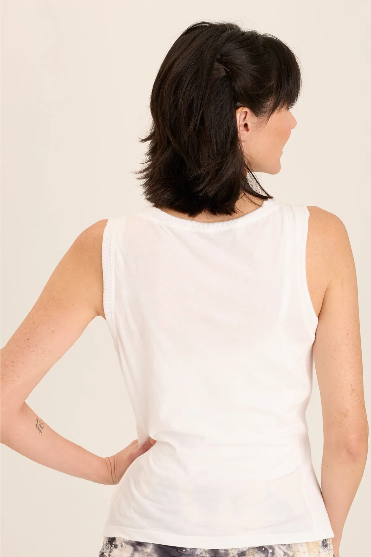 Rexel Jersey Rib Insert Shirred Tank Art Glow
