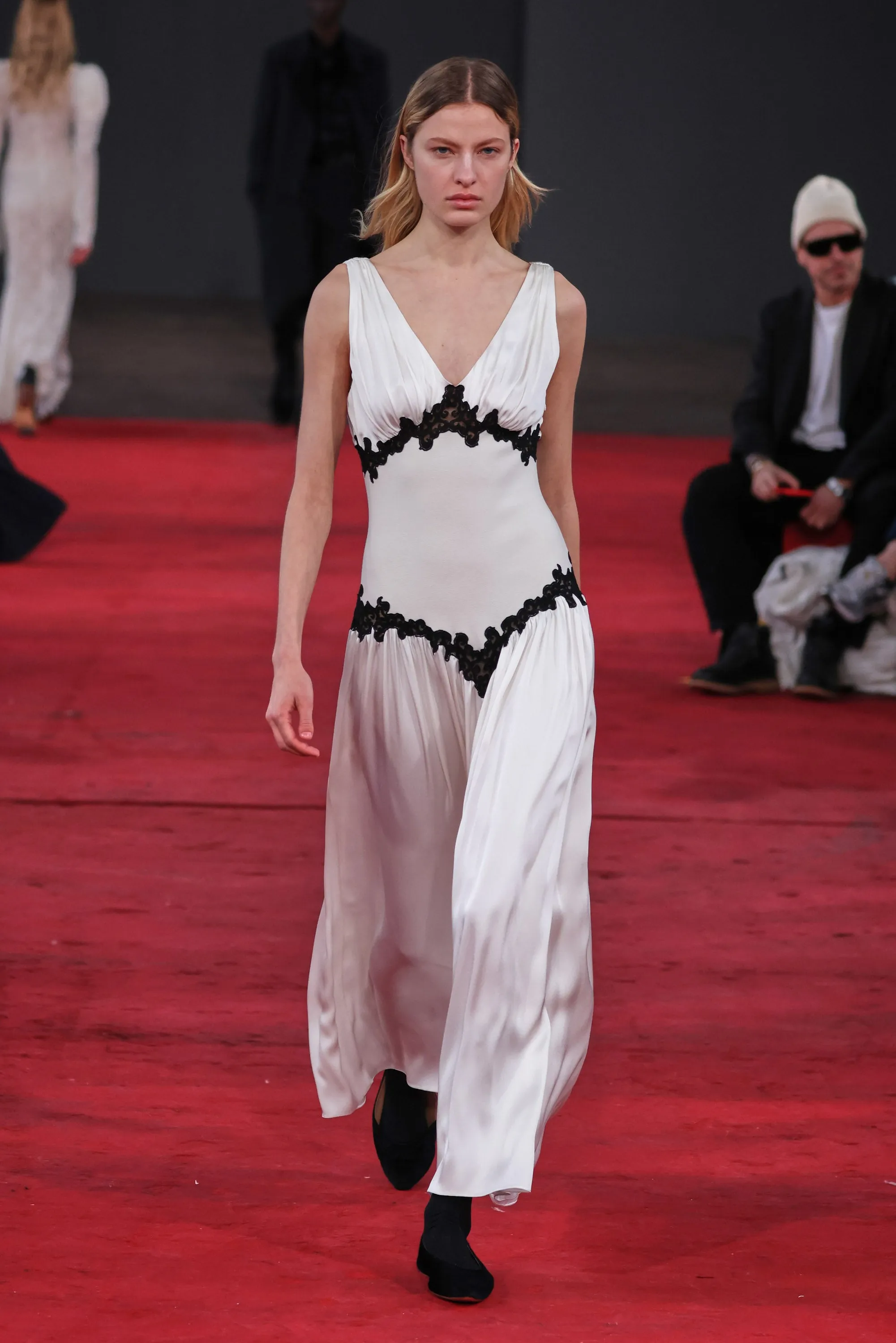 Highland Lace Maxi Dress in Ivory Silk Satin World Edge Brave Mode