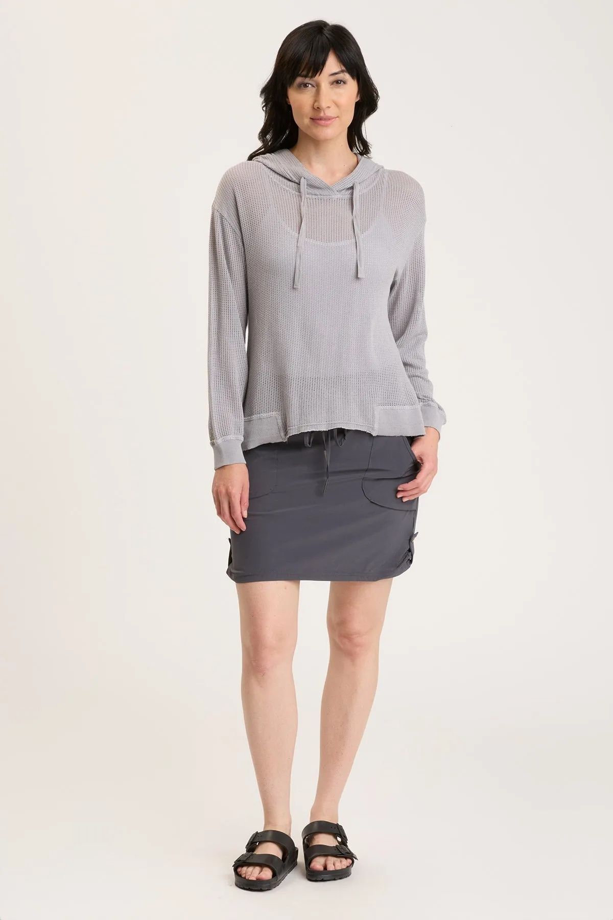 Mesh Sidel Hoodie Moon Cool Open Heart