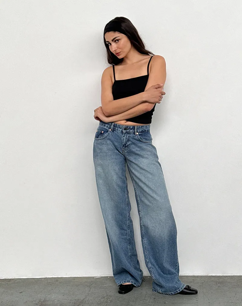 Teacher Chic Lift Mode Roomy Extra Wide Low Rise Jeans in Powder Blue