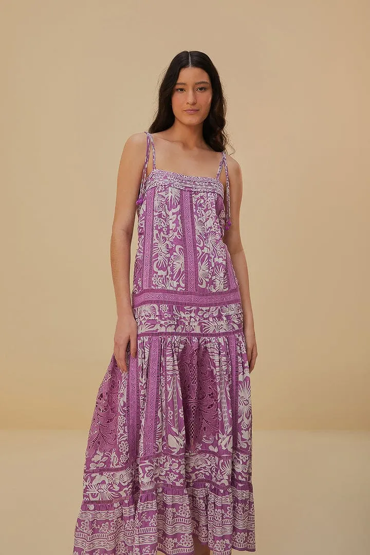 Quartz Glow Lilac Sweet Garden Sleeveless Maxi Dress