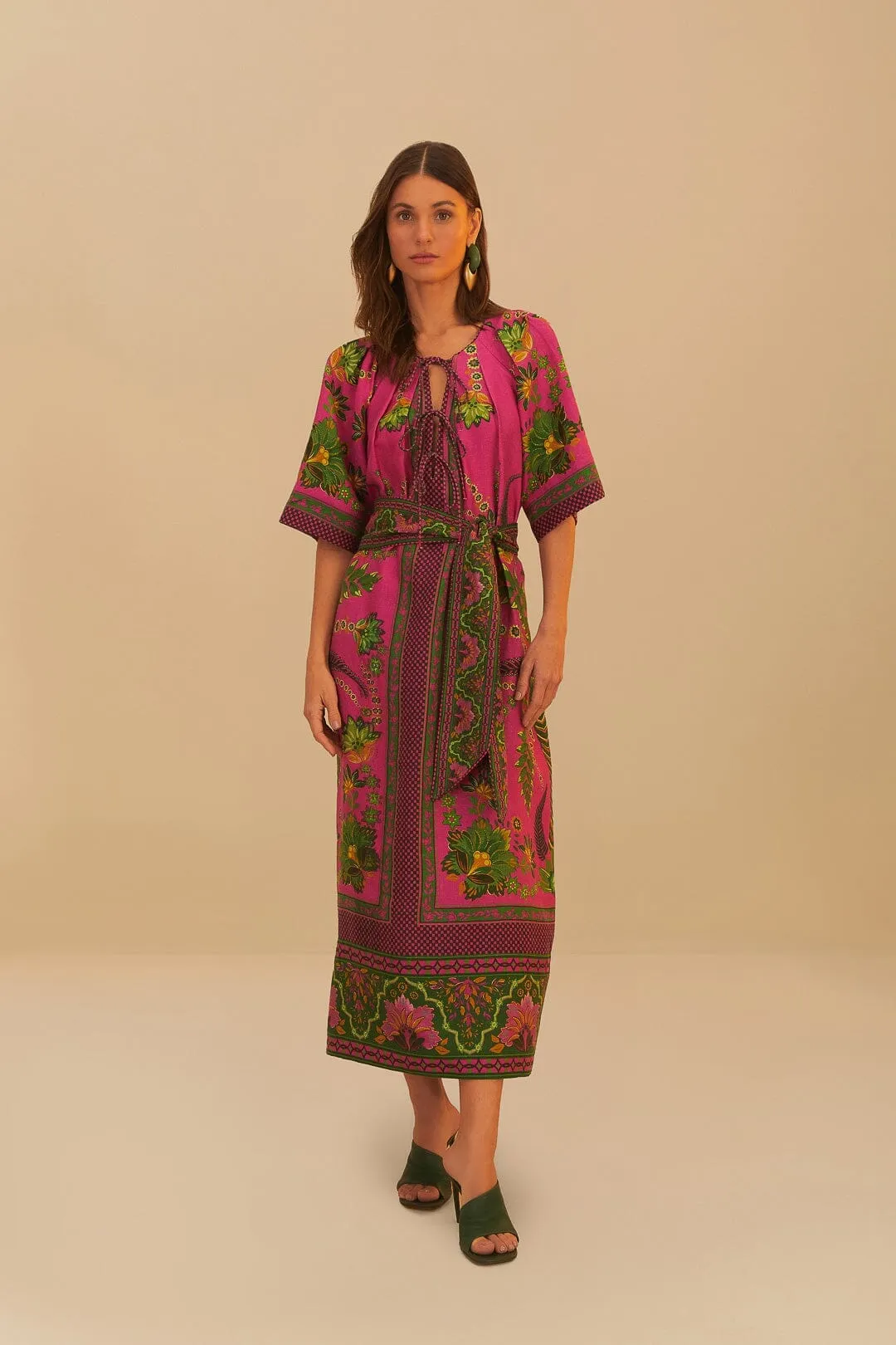 Leaf Glow This dress is designed to highlight your natural figure while providing ultimate comfort Pink Ana Tapestry Maxi Dress