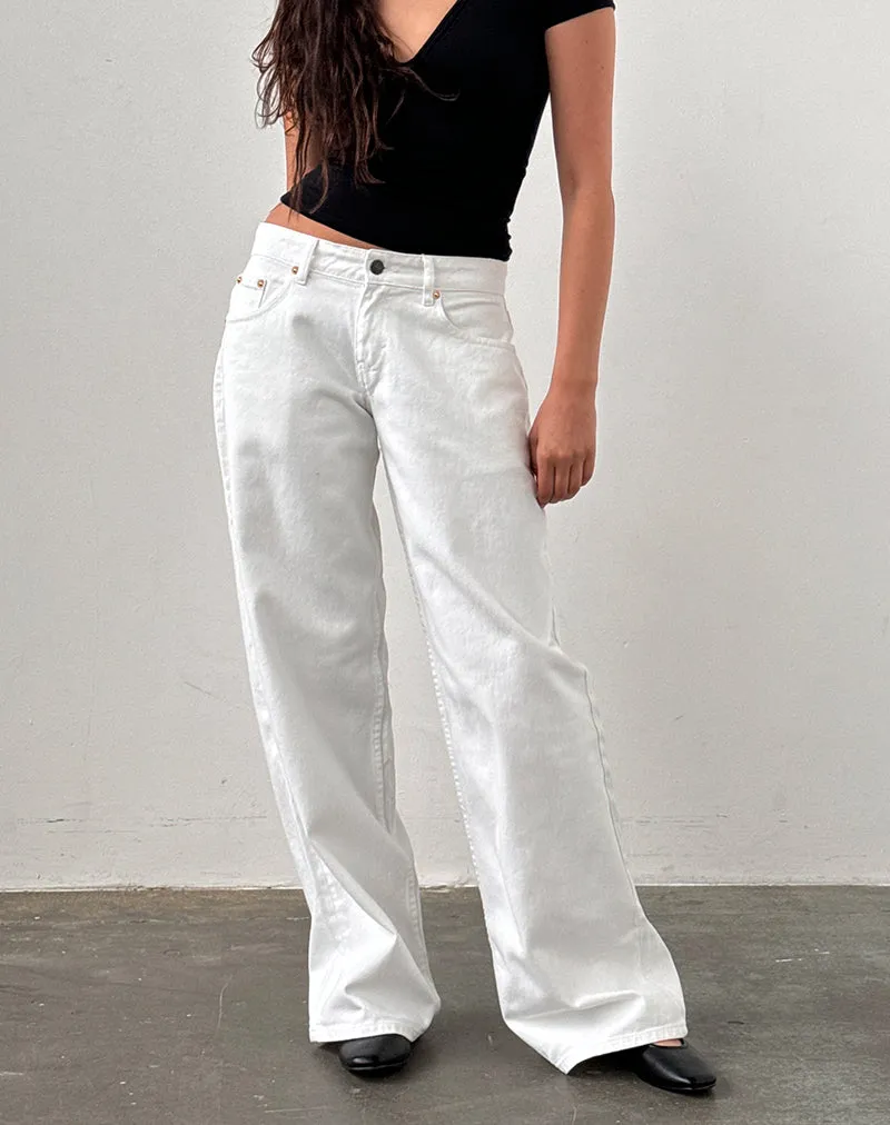 Low Rise Roomy Jeans in True White SoftTouch Texture NonChafe