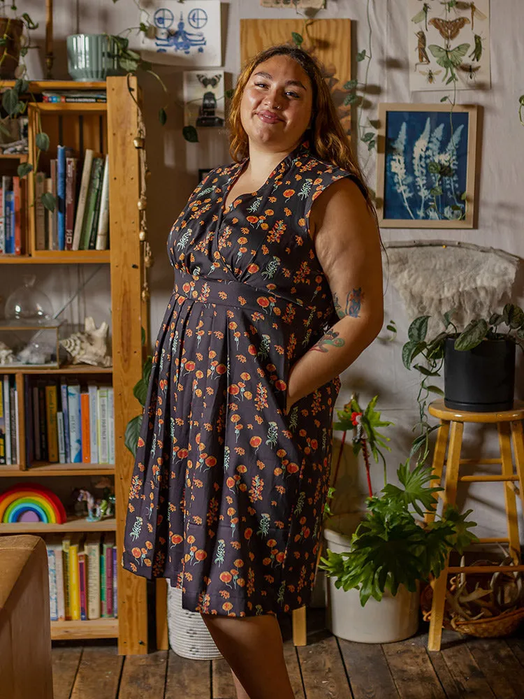 Lucille Plus Size Dress - Botanical Dusk New Day Serene Ease