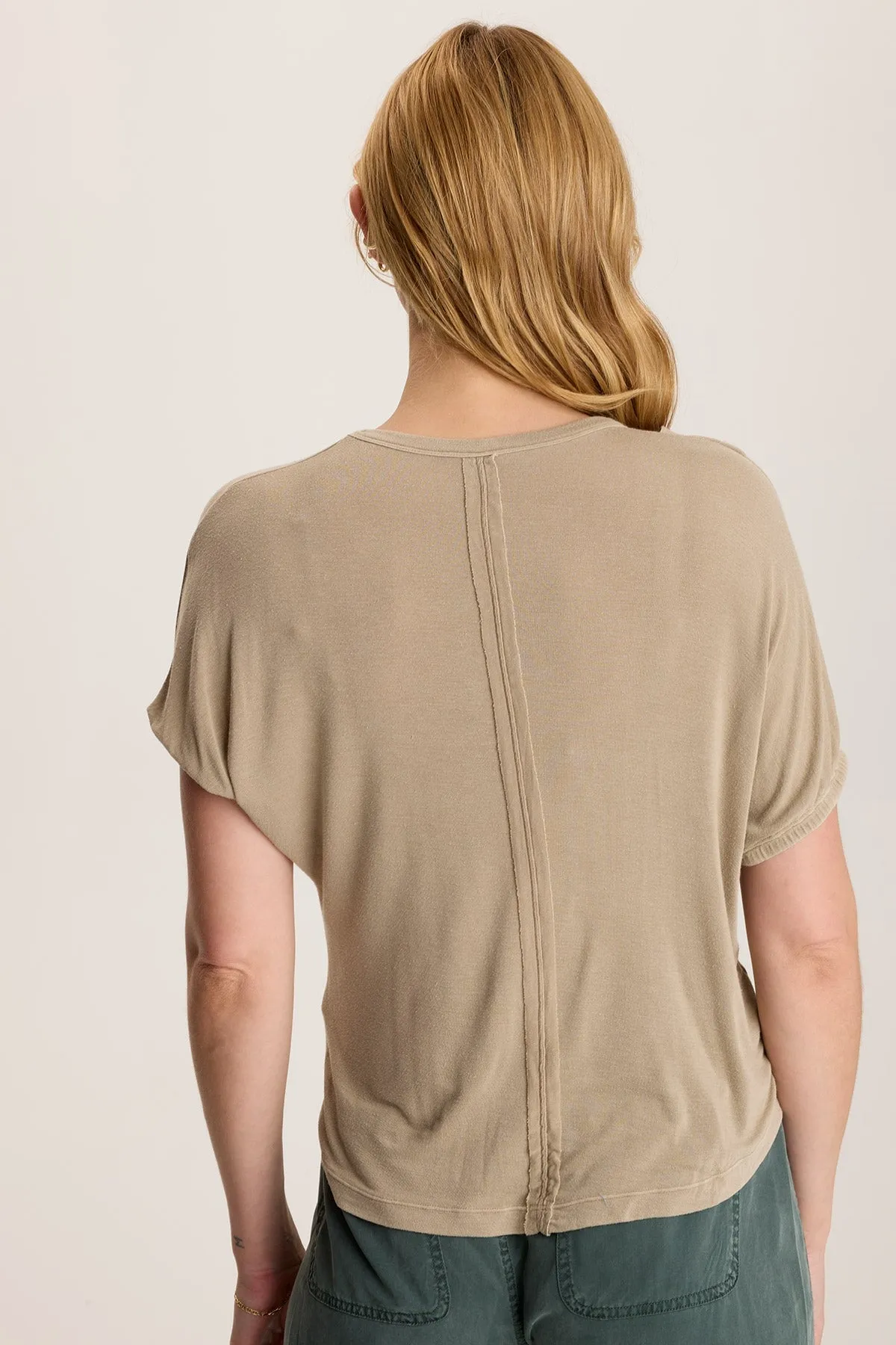 Valensi Soft Jersey Banded Sleeve Tee DoubleLayered Morning Walk