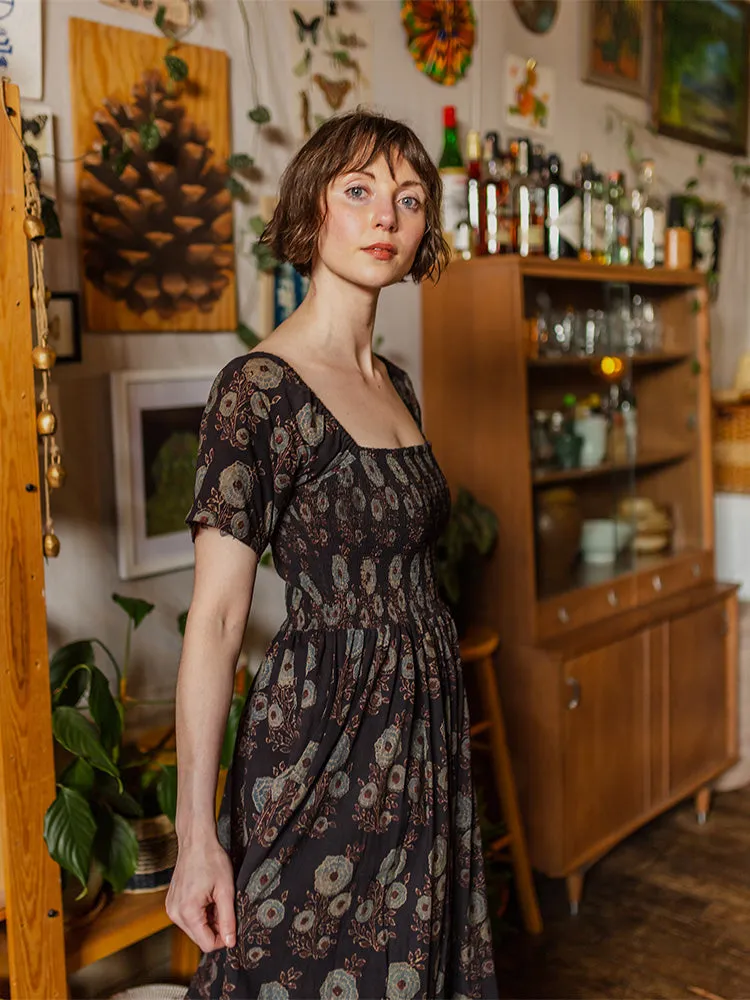 Teddy Midi Dress - Fall Blossom Forest Air AbrasionResistant Fabric