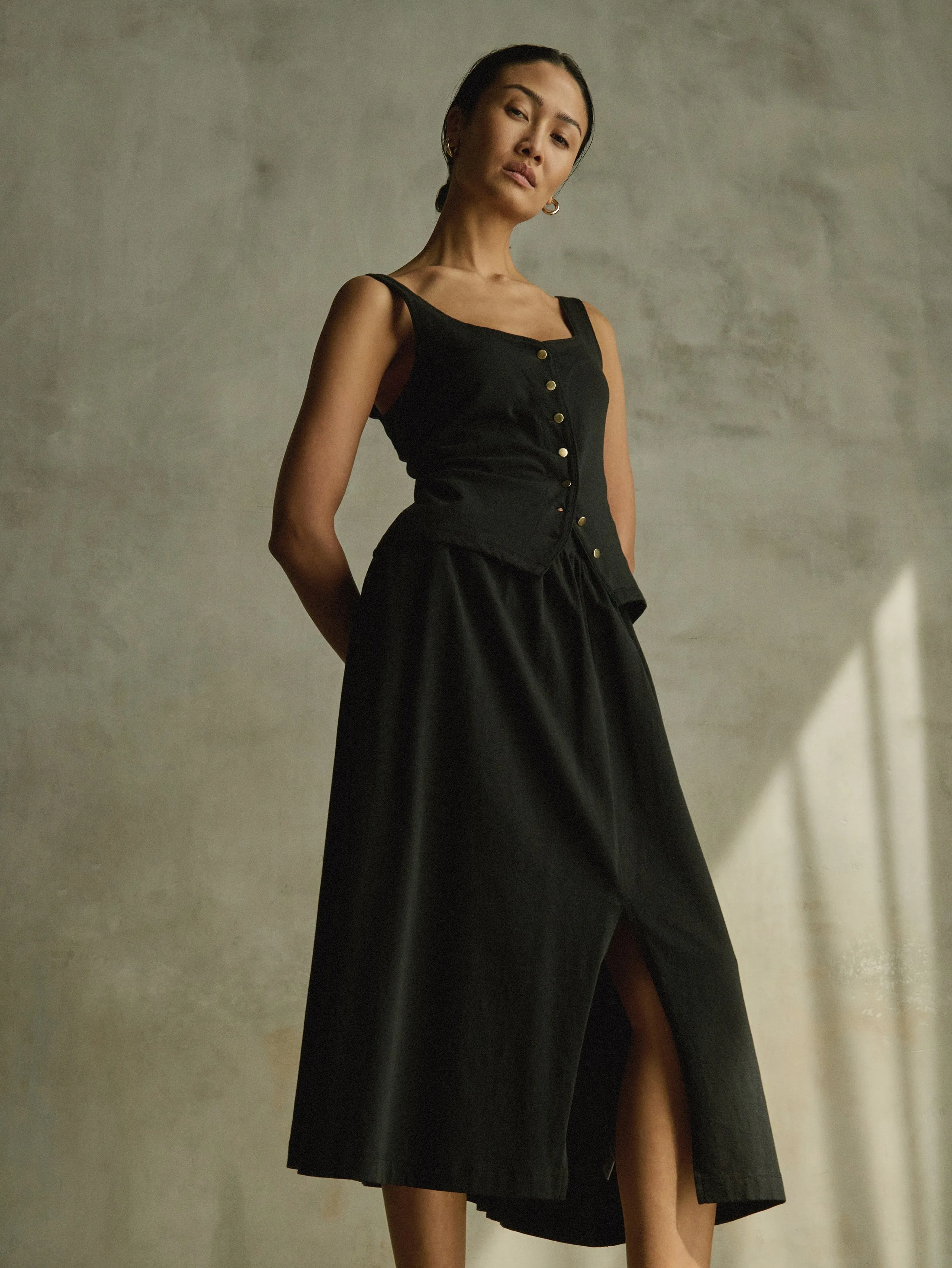 Luxury Finish Vida Midi Skirt