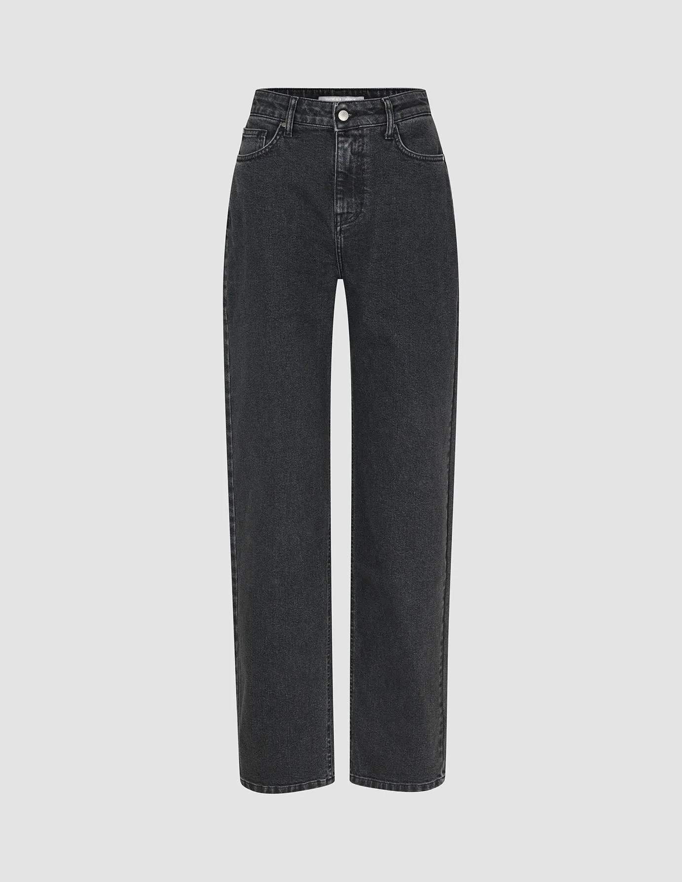 Jeans Straight Washed Black Slim Modern