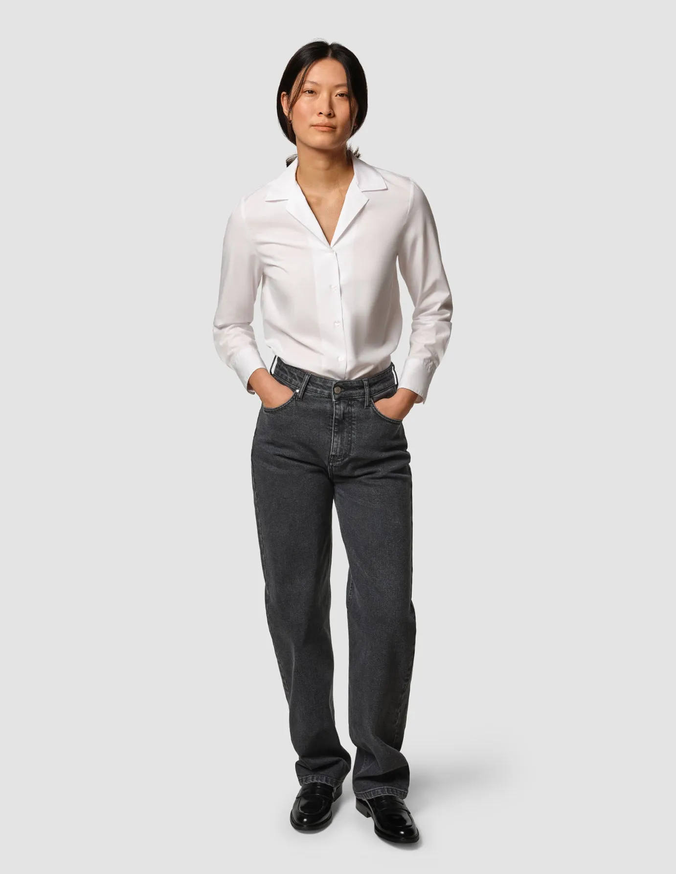 Base Attire Sanded Seam Comfort Jeans Straight Washed Black