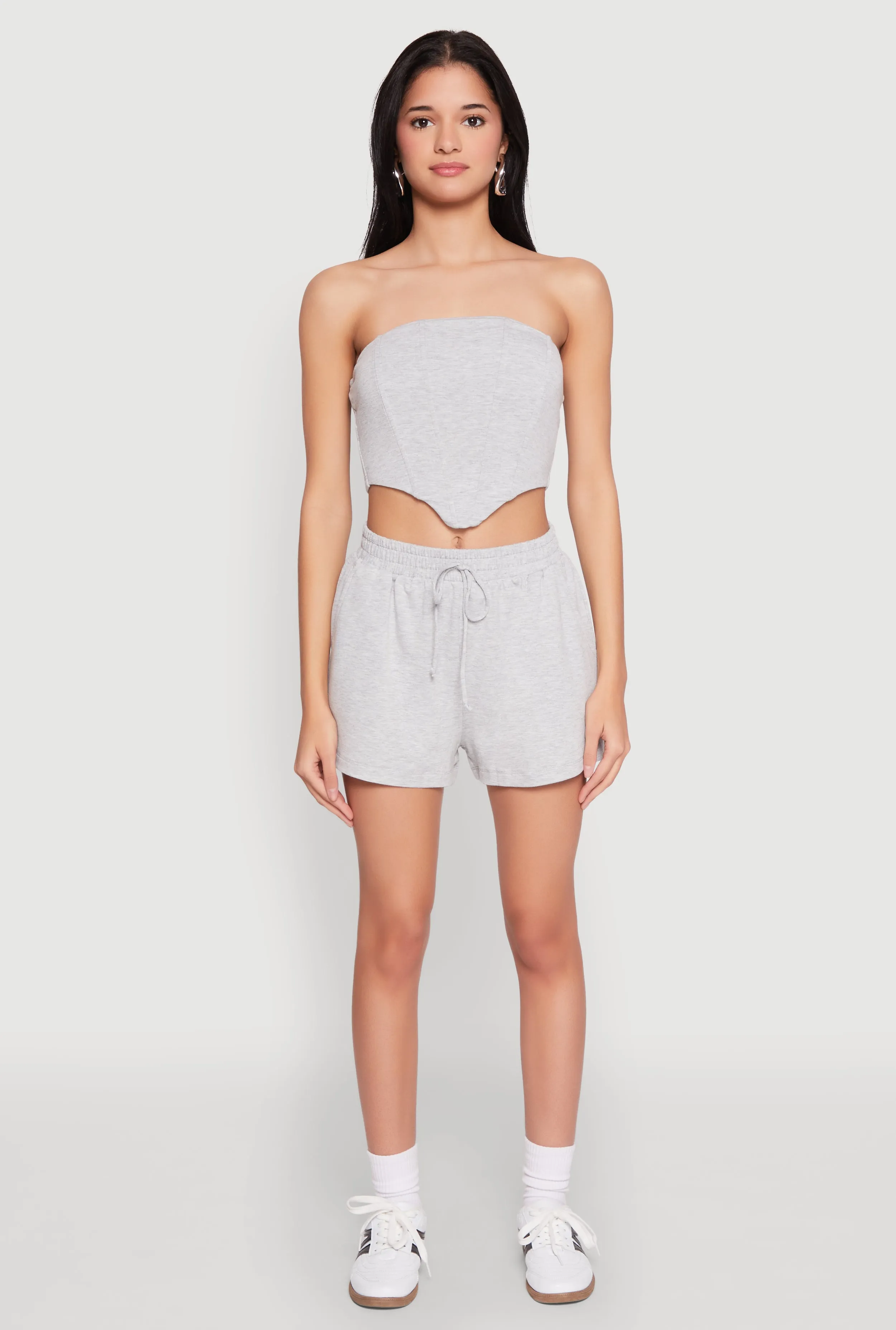 Double Layered Hem Side Pocket Sweatshorts