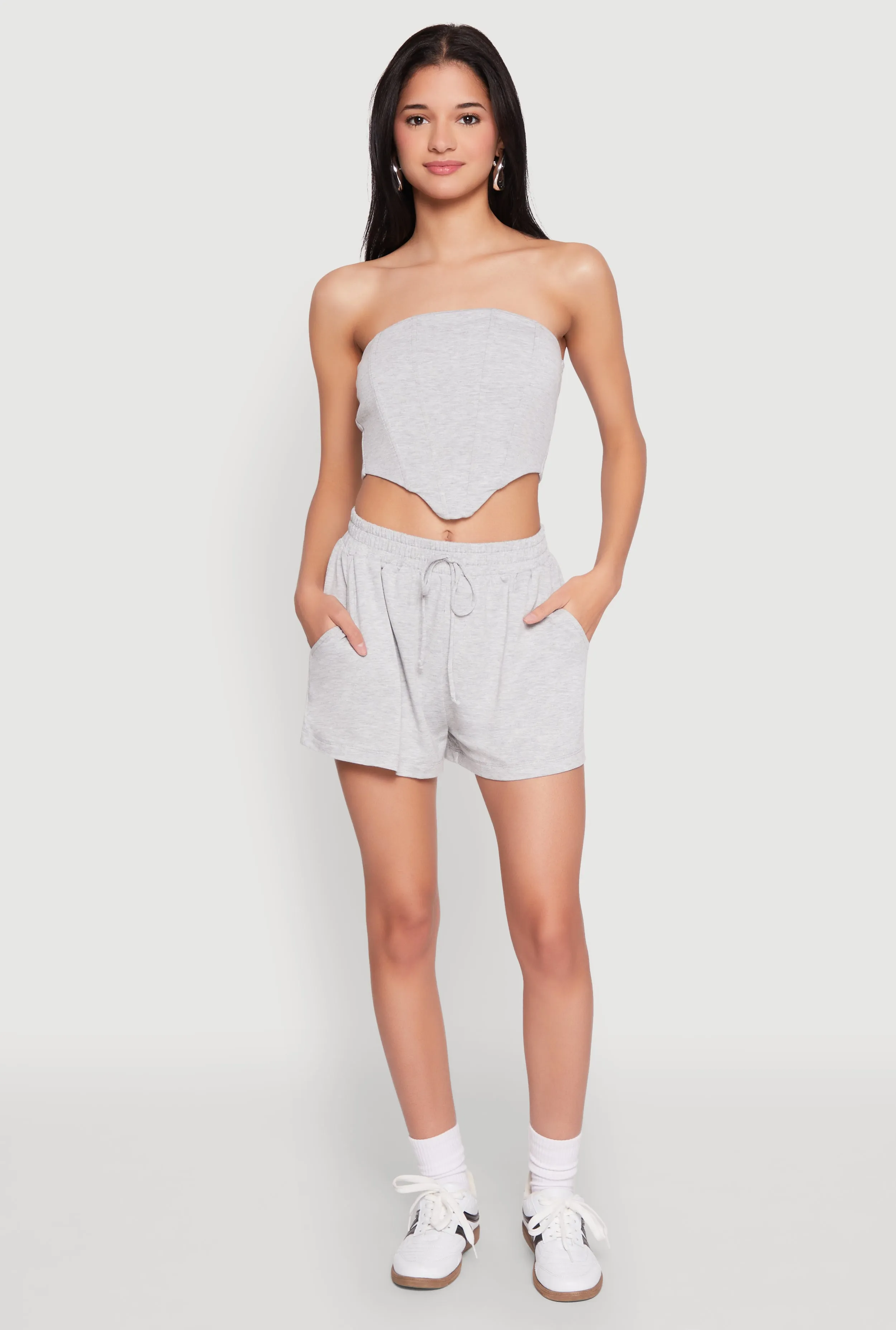 Thermal Regulating Fabric Pastel Colors Side Pocket Sweatshorts