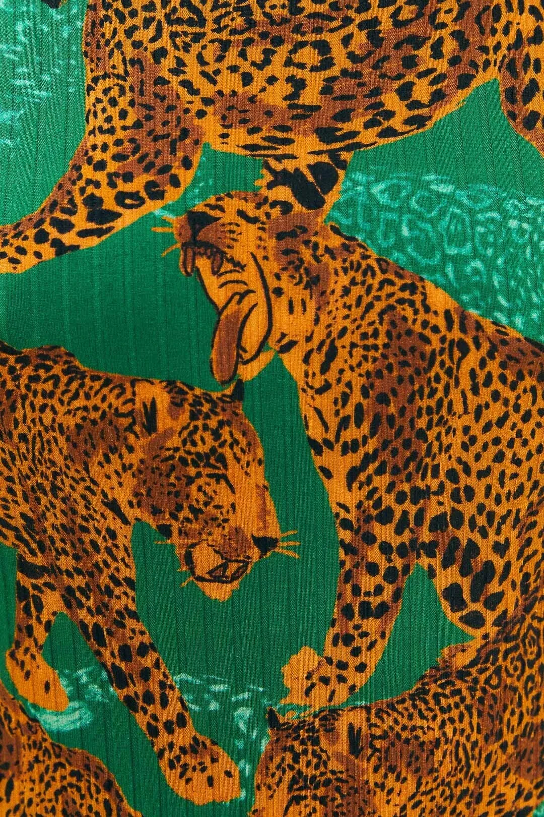 Urban Charming Slim Family Green Artsy Leopards Organic Cotton Bodysuit