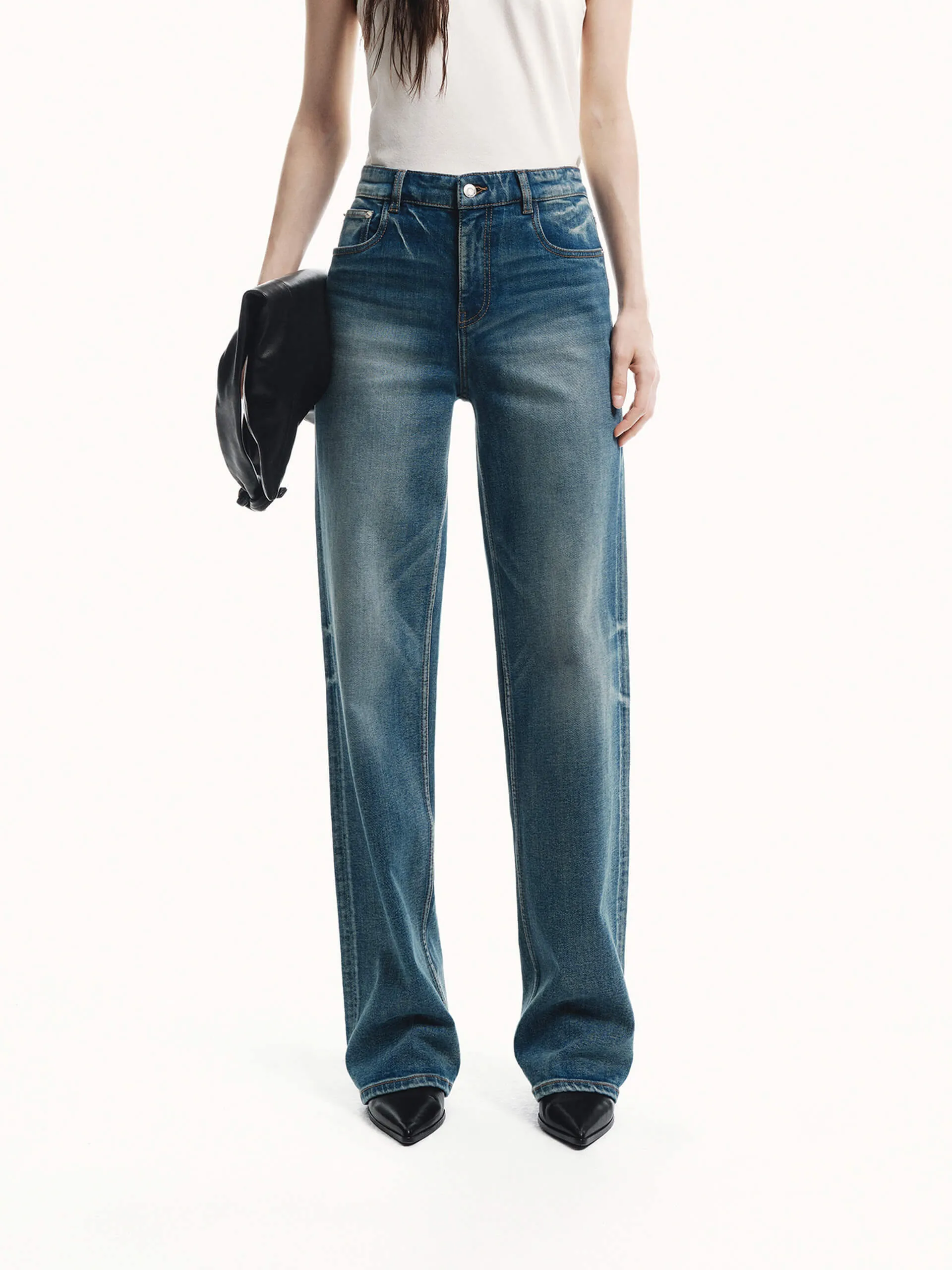 Baggy Fit Straight Jeans fresh feel